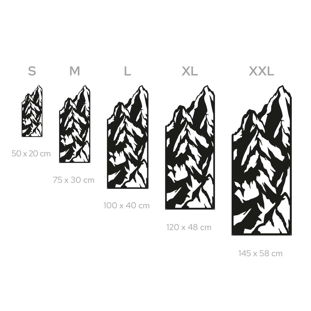 Mountains Steel Wall Art. Nature Themed Vertical Metal Wall Hanging Decor
