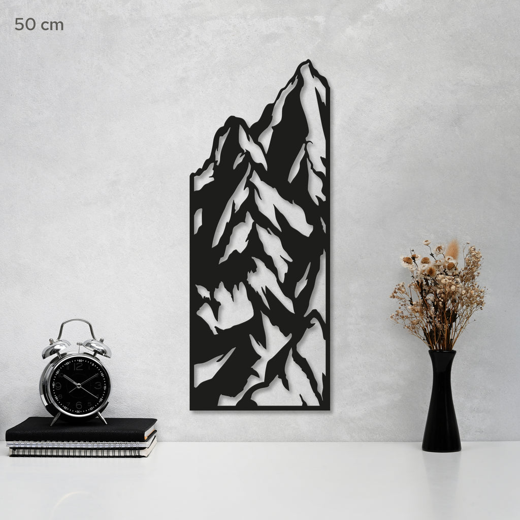 Mountains Steel Wall Art. Nature Themed Vertical Metal Wall Hanging Decor
