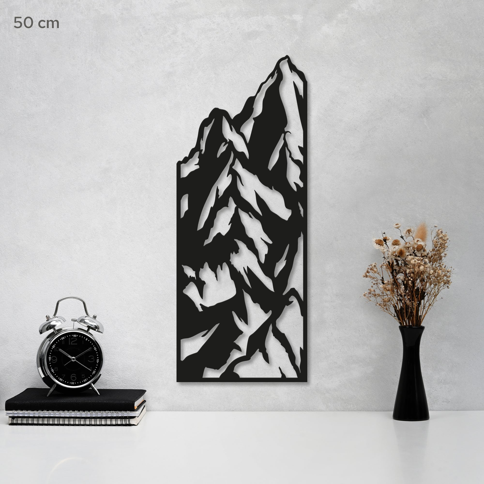 Mountains Steel Wall Art. Nature Themed Vertical Metal Wall Hanging Decor