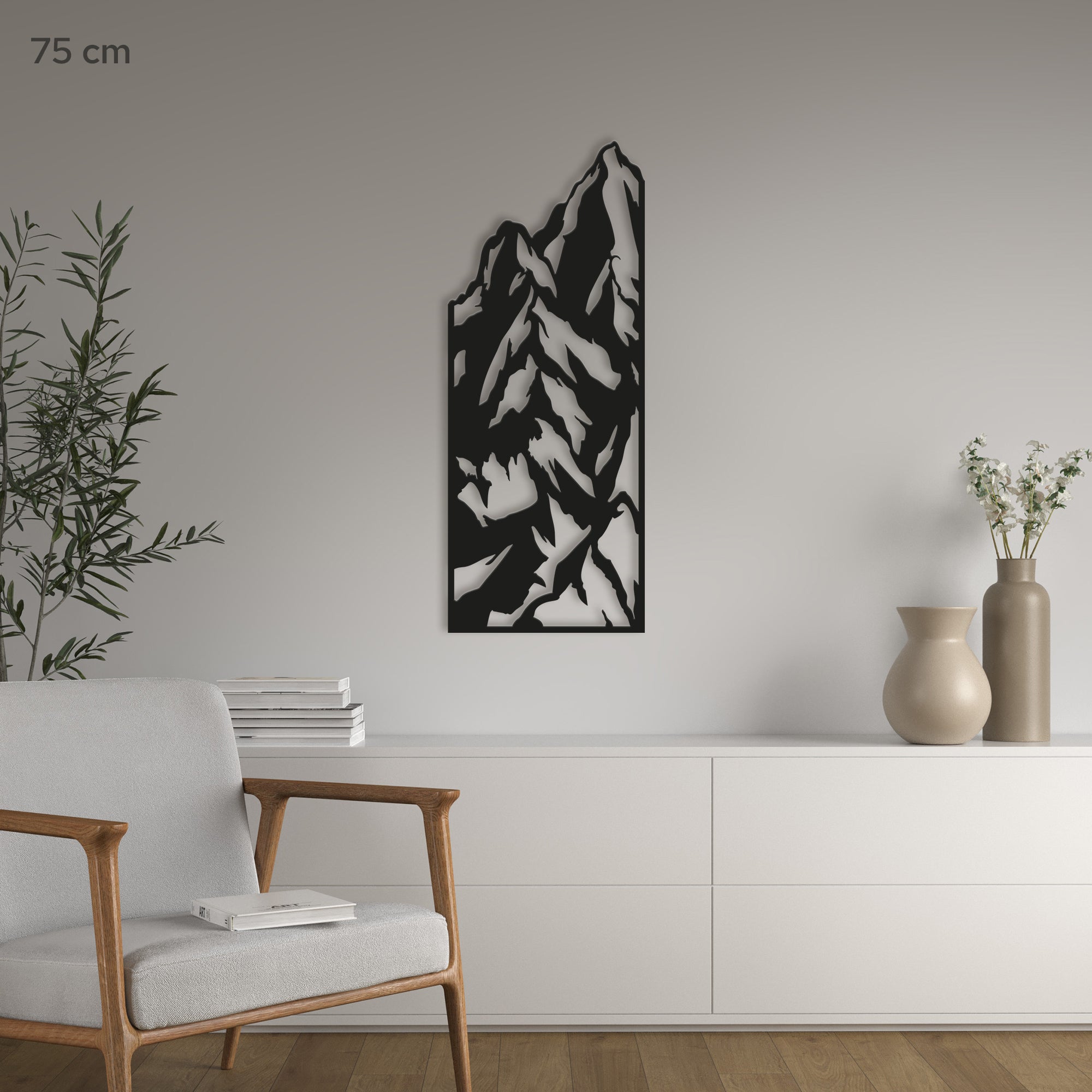 Vertical Mountain Metal Wall Art – Modern Steel Wall Decor