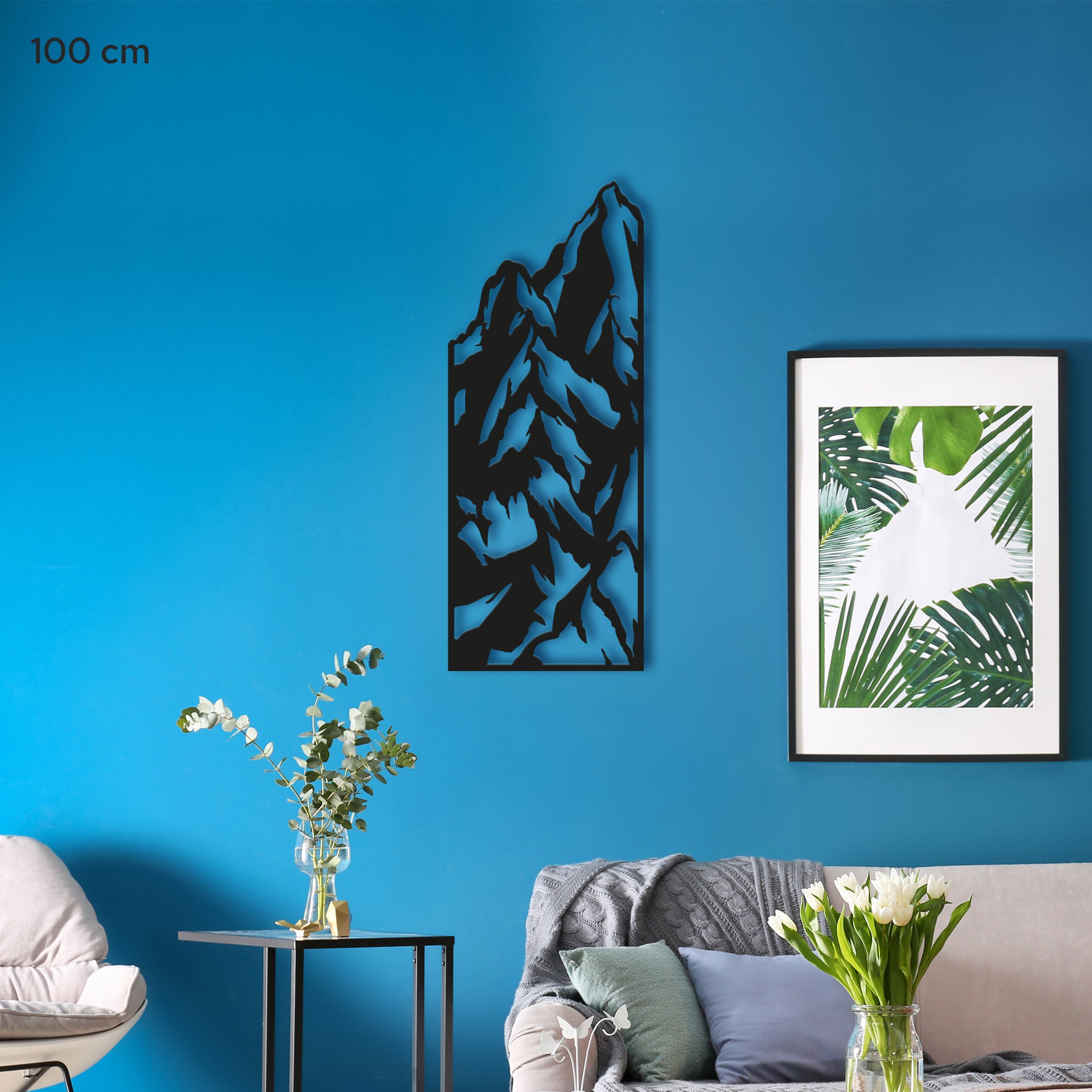 Vertical Mountain Metal Wall Art – Modern Steel Wall Decor