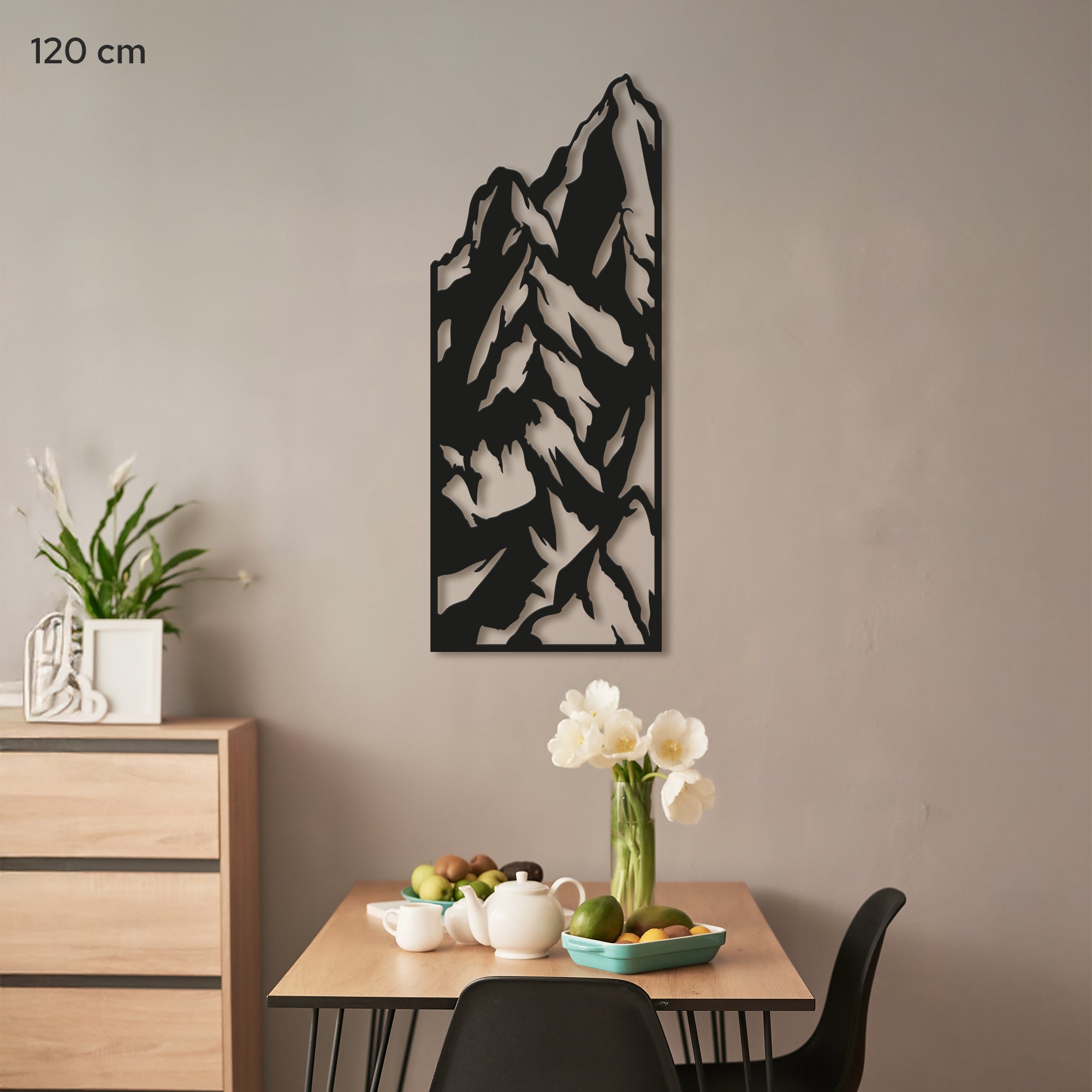 Vertical Mountain Metal Wall Art – Modern Steel Wall Decor