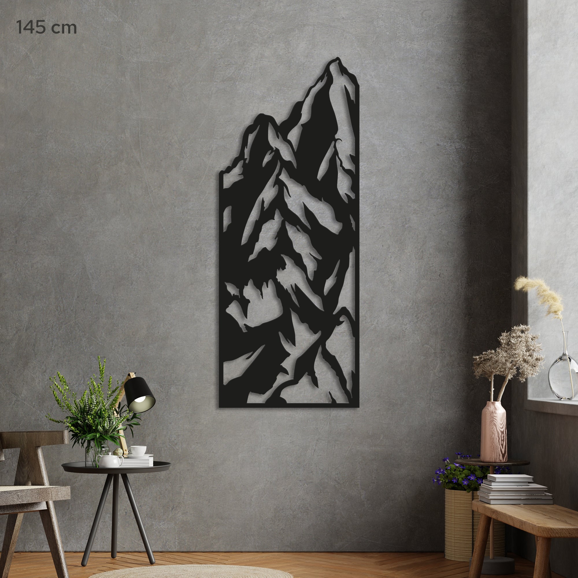 Vertical Mountain Metal Wall Art – Modern Steel Wall Decor