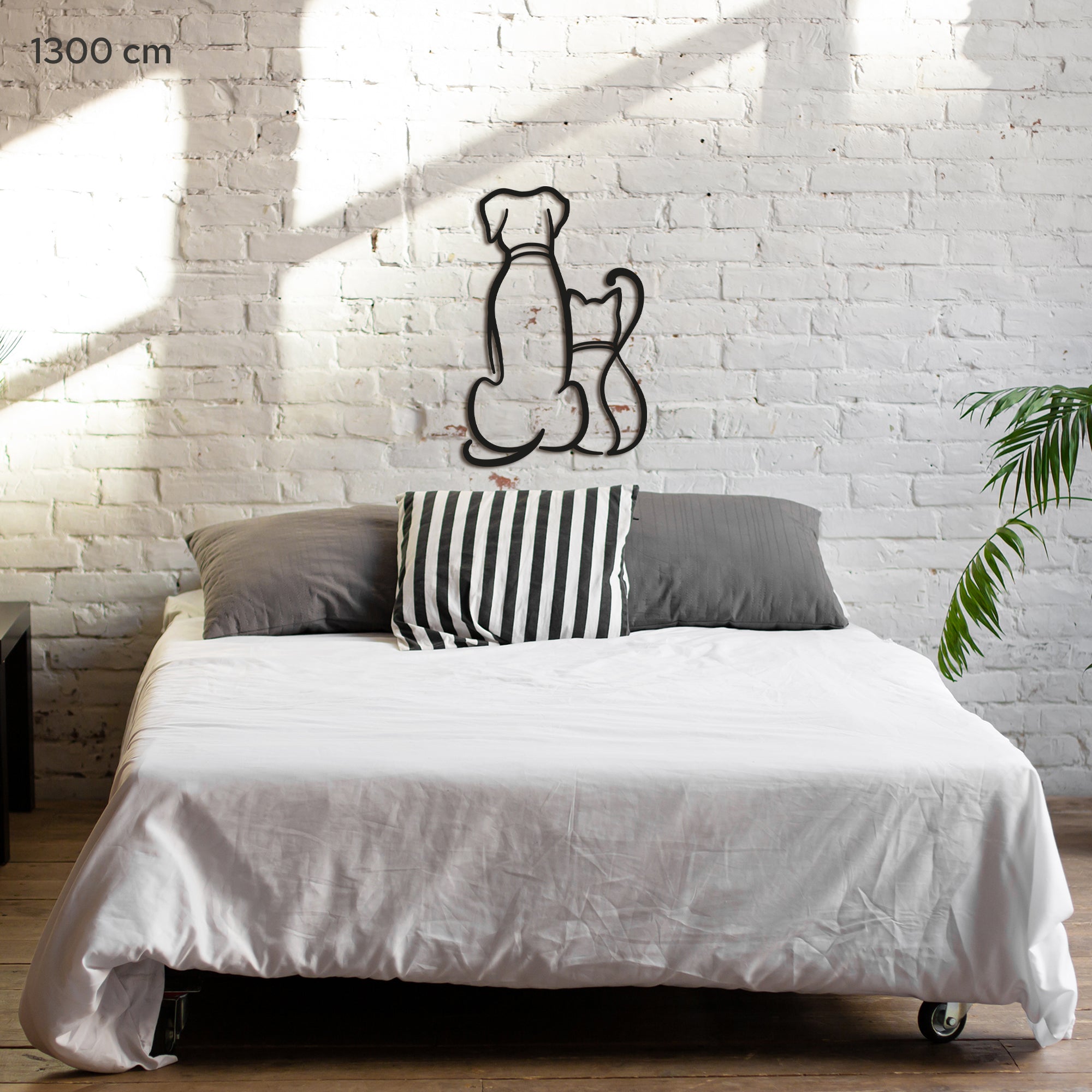 Dog and Cat Minimalist line art. Pets Steel wall art. Animal Themed Metal Wall Hanging Decor
