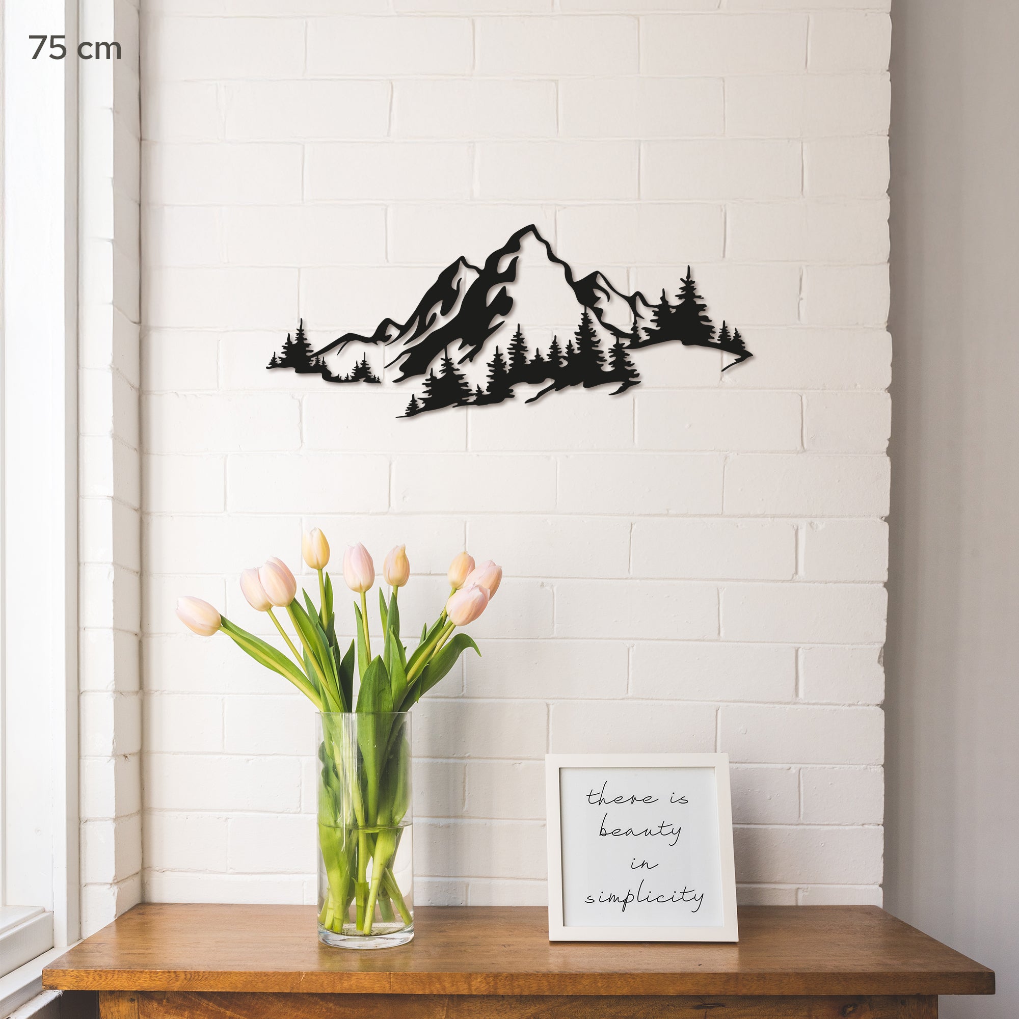 Metal Mountain and Forest Wall Art – Nature Inspired Steel Wall Hanging – Rustic Cabin & Modern Home Decor