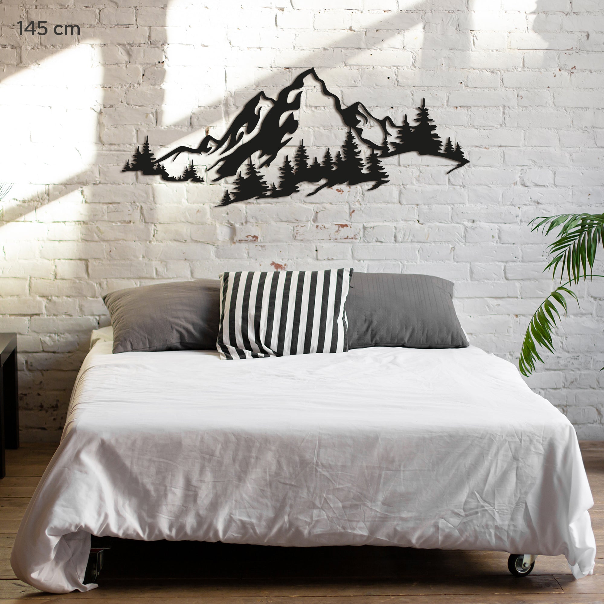 Metal Mountain and Forest Wall Art – Nature Inspired Steel Wall Hanging – Rustic Cabin & Modern Home Decor