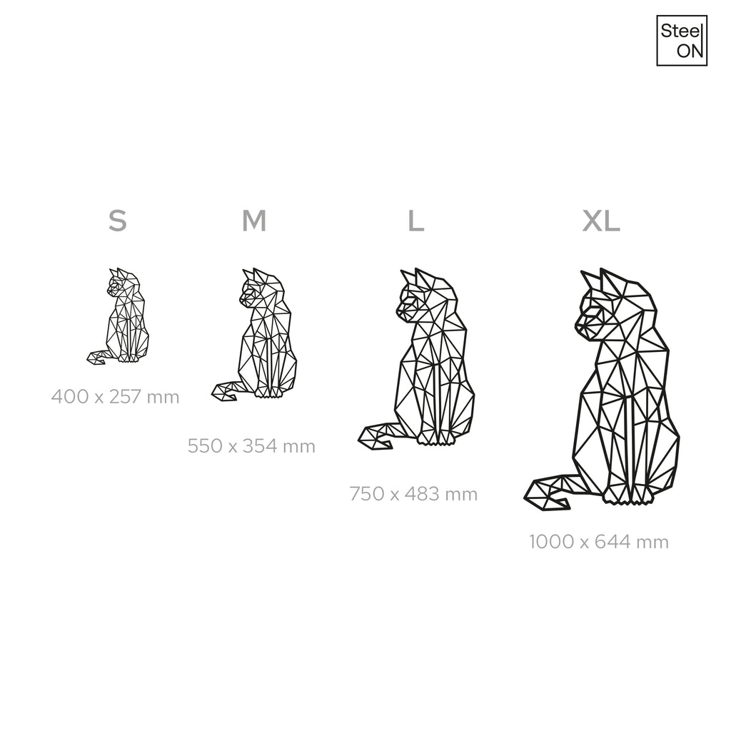 Cat Minimalist geometric line art. Pets Steel wall art. Animal Themed Metal Wall Hanging Decor.