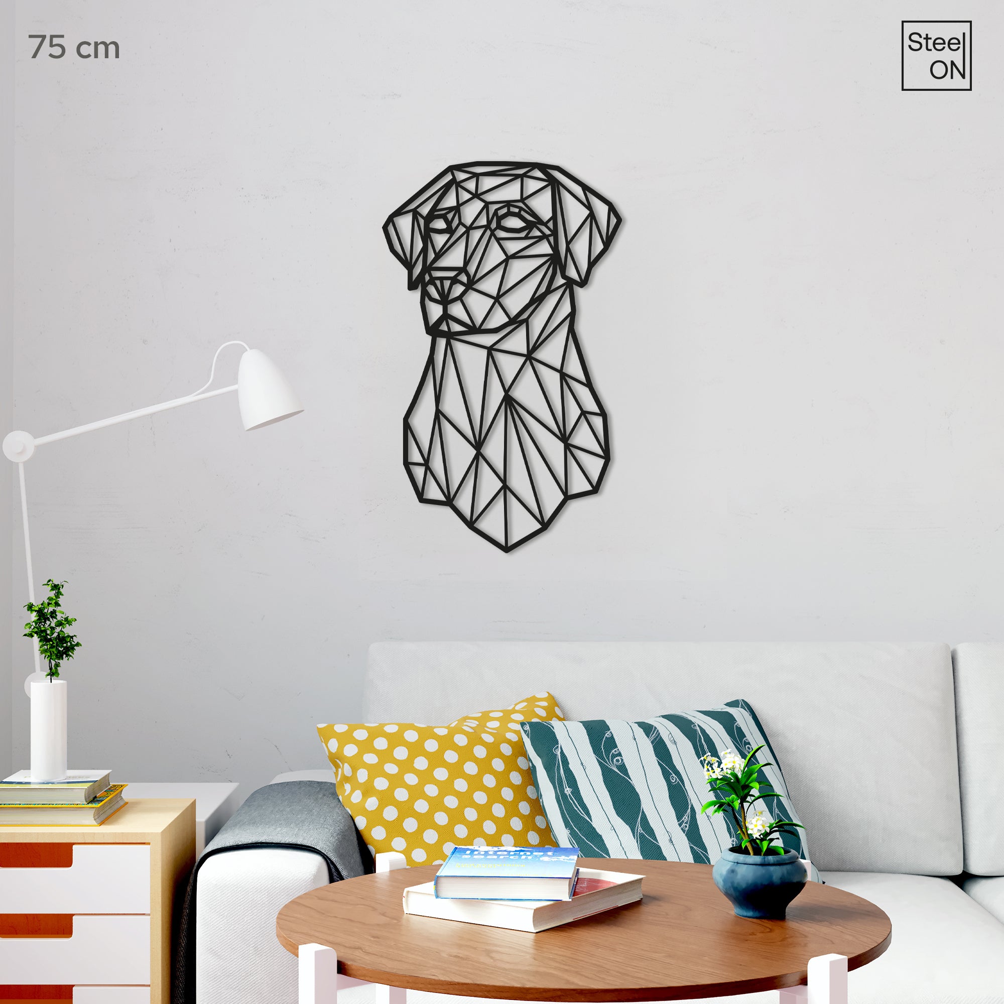 Dog Labrador Geometric line art. Pets Steel wall art. Animal Themed Metal Wall Hanging Decor.