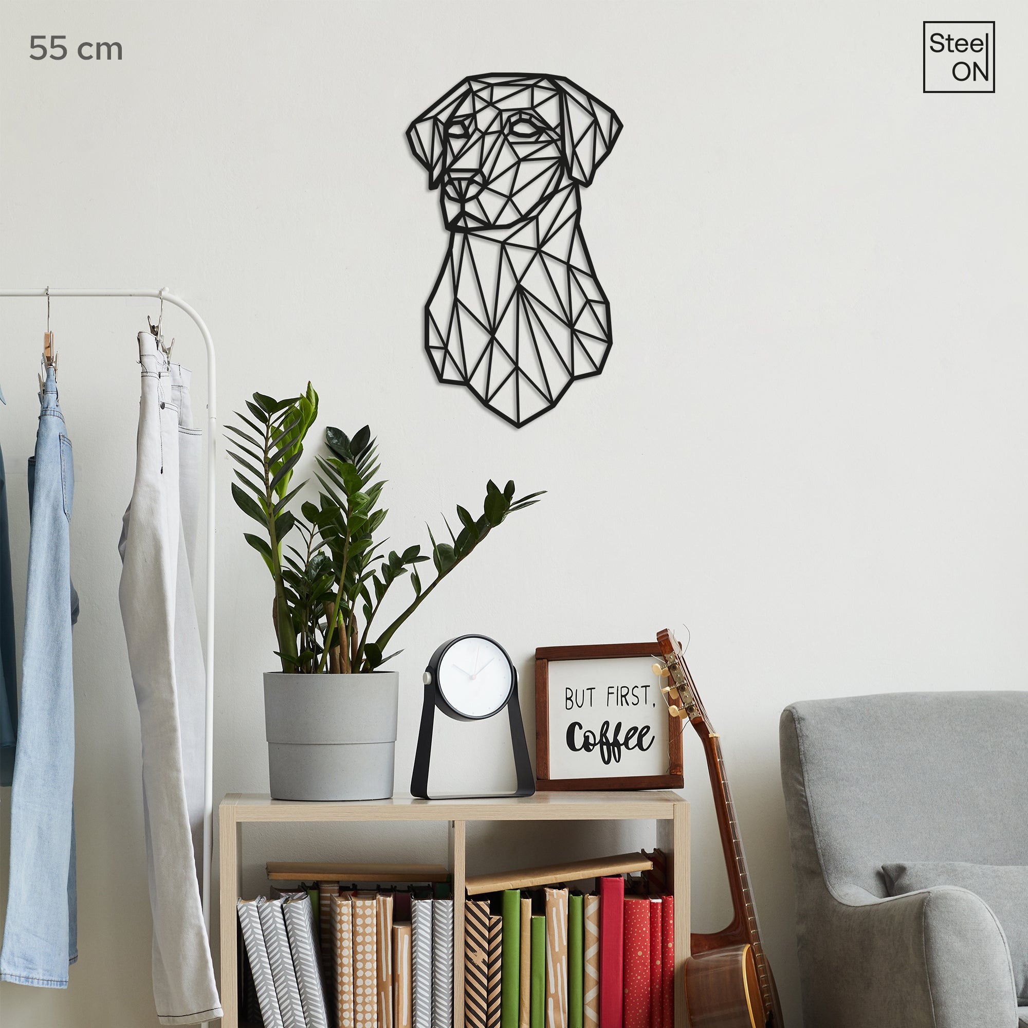 Dog Labrador Geometric line art. Pets Steel wall art. Animal Themed Metal Wall Hanging Decor.