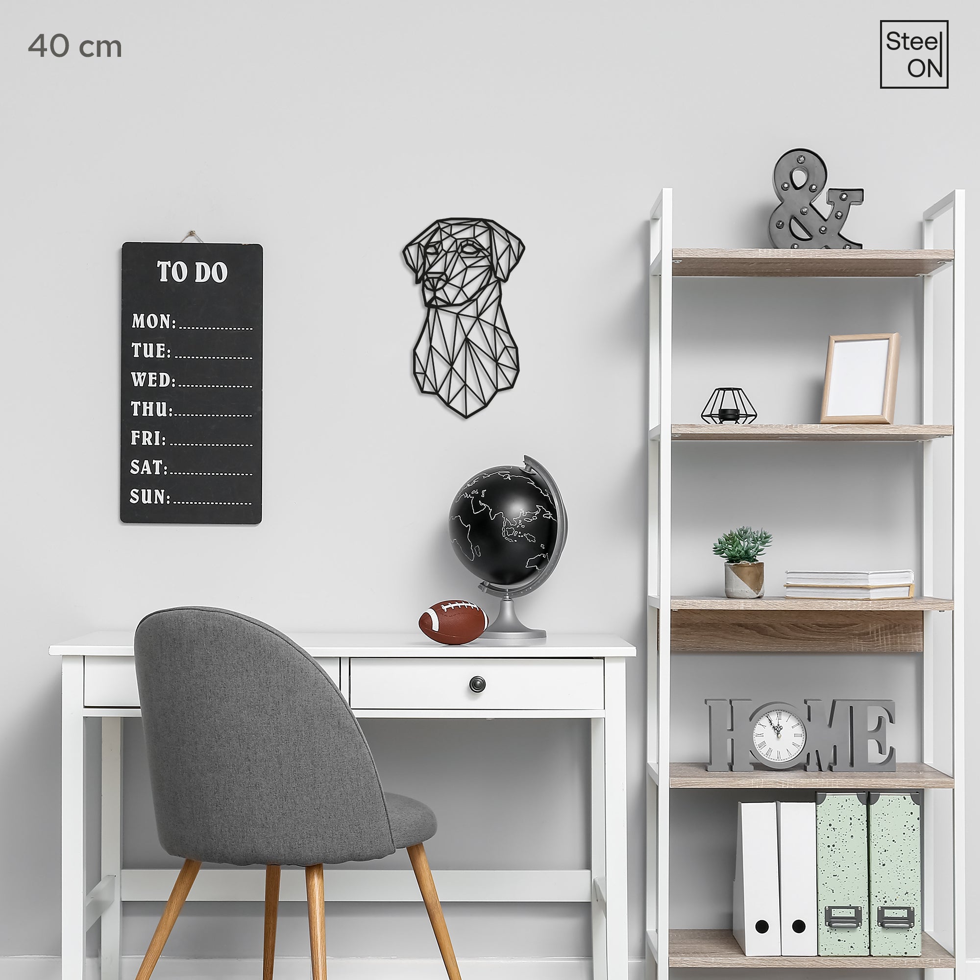 Dog Labrador Geometric line art. Pets Steel wall art. Animal Themed Metal Wall Hanging Decor.
