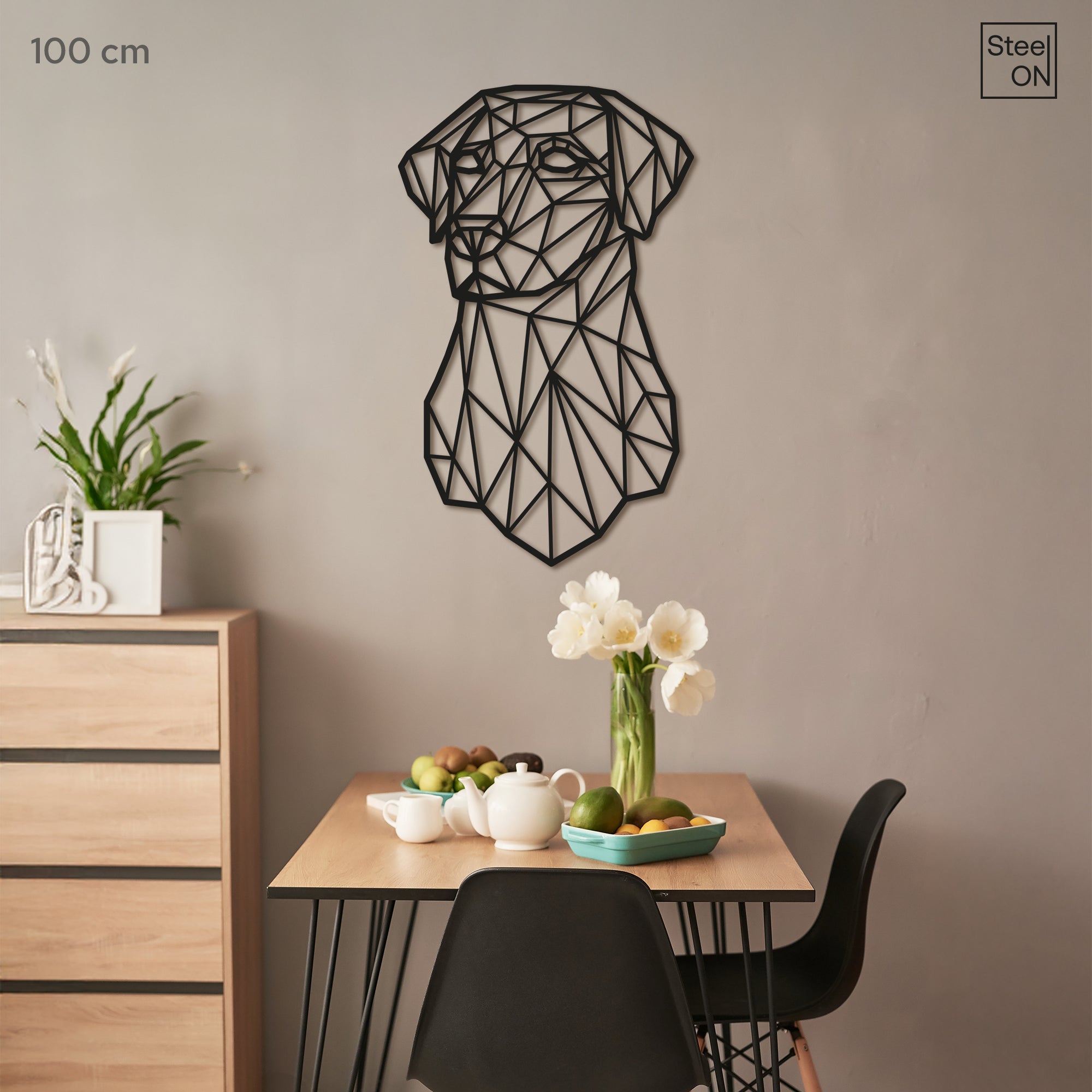 Dog Labrador Geometric line art. Pets Steel wall art. Animal Themed Metal Wall Hanging Decor.
