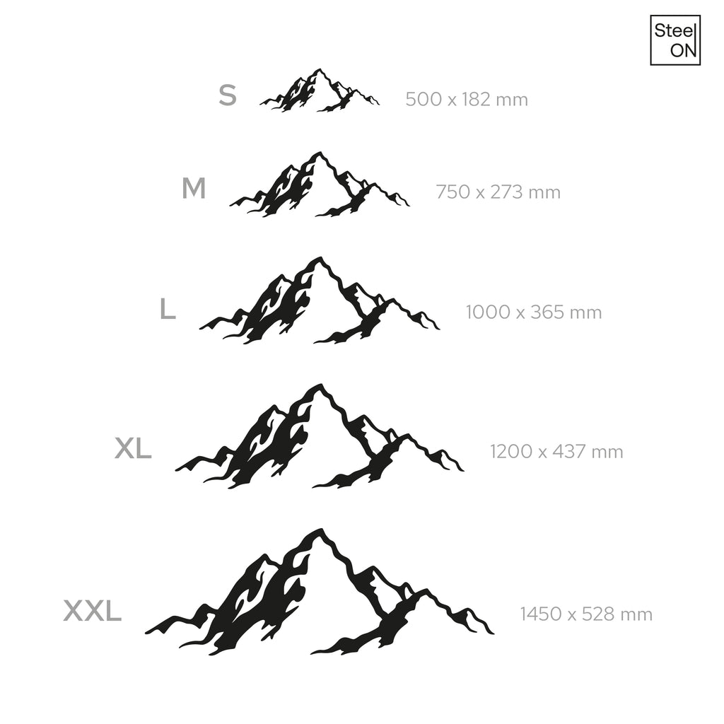 Metal Mountain Wall Art – Modern Steel Wall Decor for Living Room, Bedroom or Office