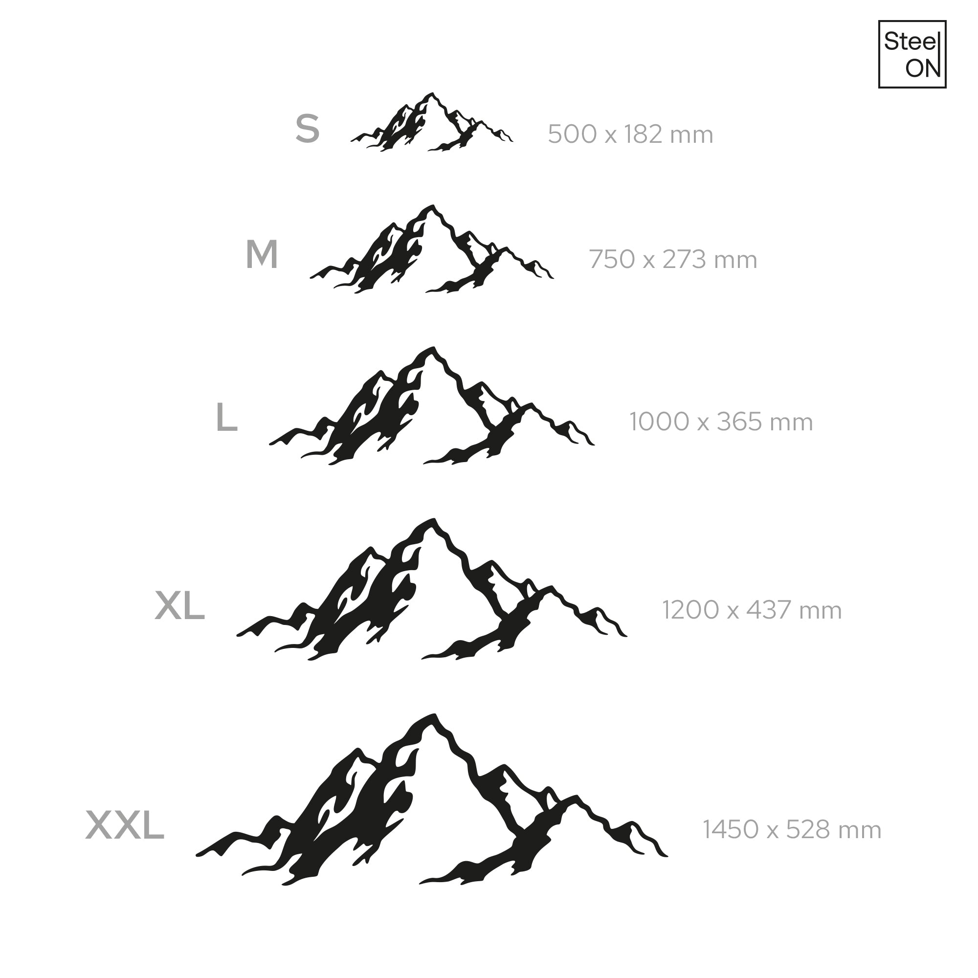 Metal Mountain Wall Art – Modern Steel Wall Decor for Living Room, Bedroom or Office