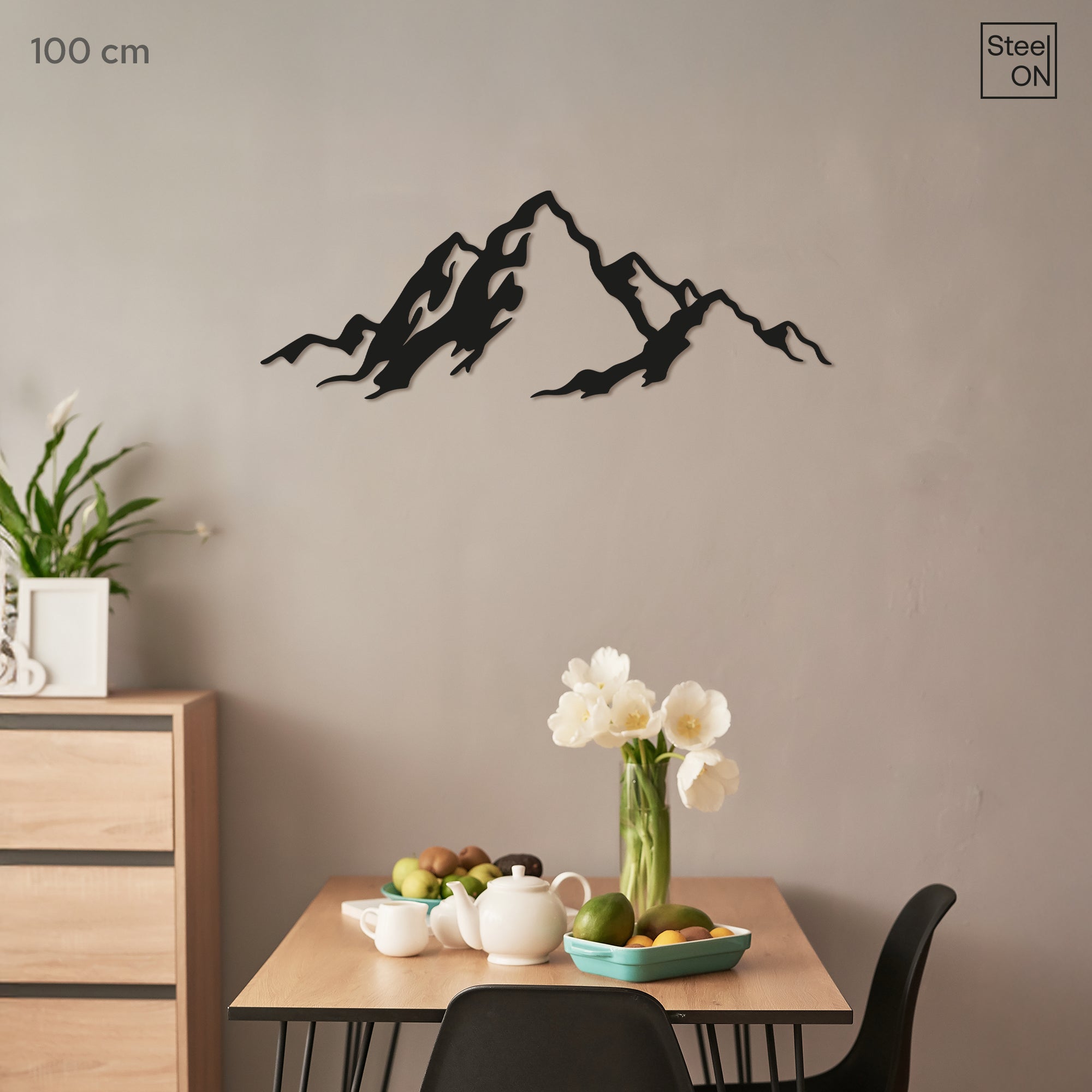 Metal Mountain Wall Art – Modern Steel Wall Decor for Living Room, Bedroom or Office