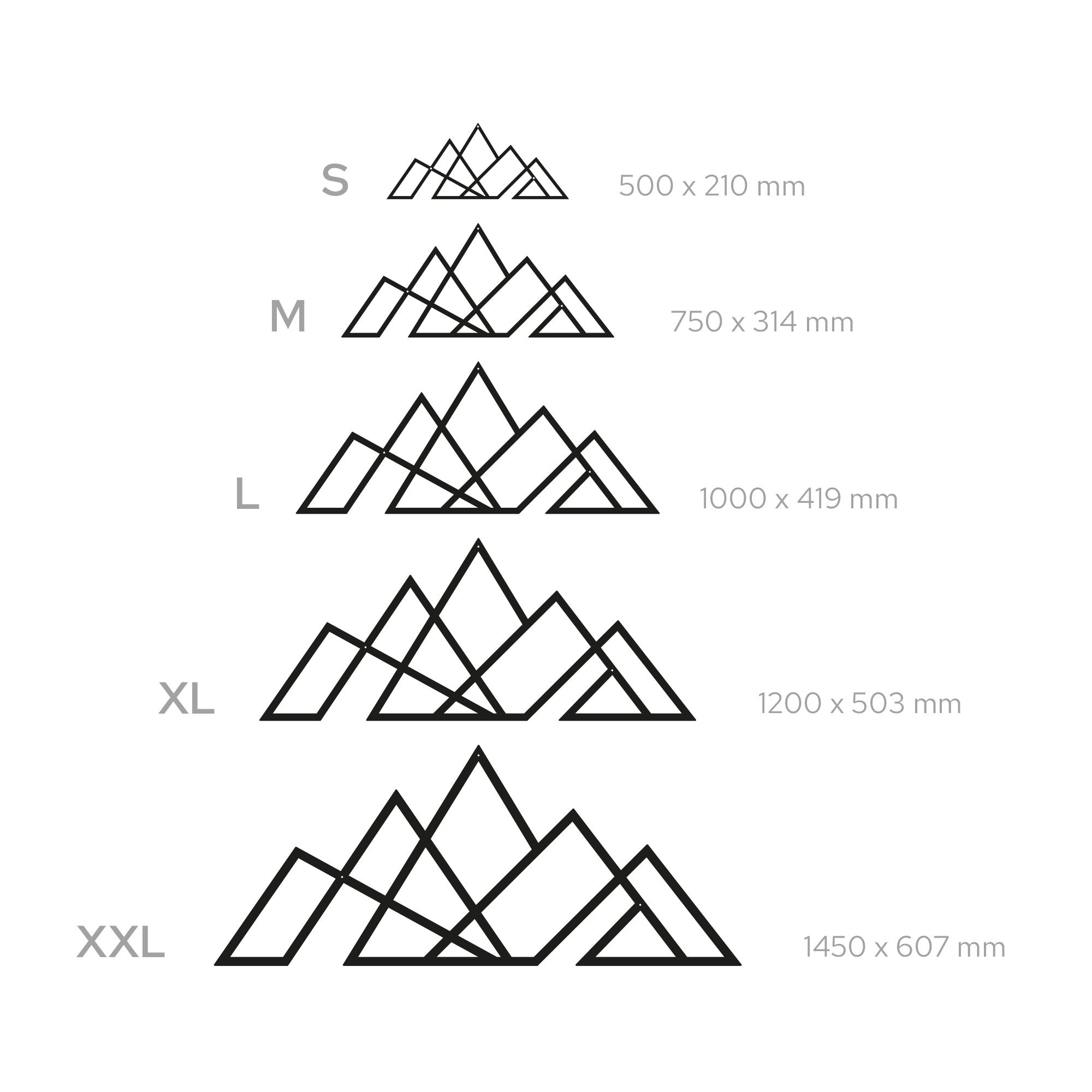 Mountains Minimalistic Design 2. Steel Wall Art. Nature Themed Landscape Metal Wall Hanging Decor