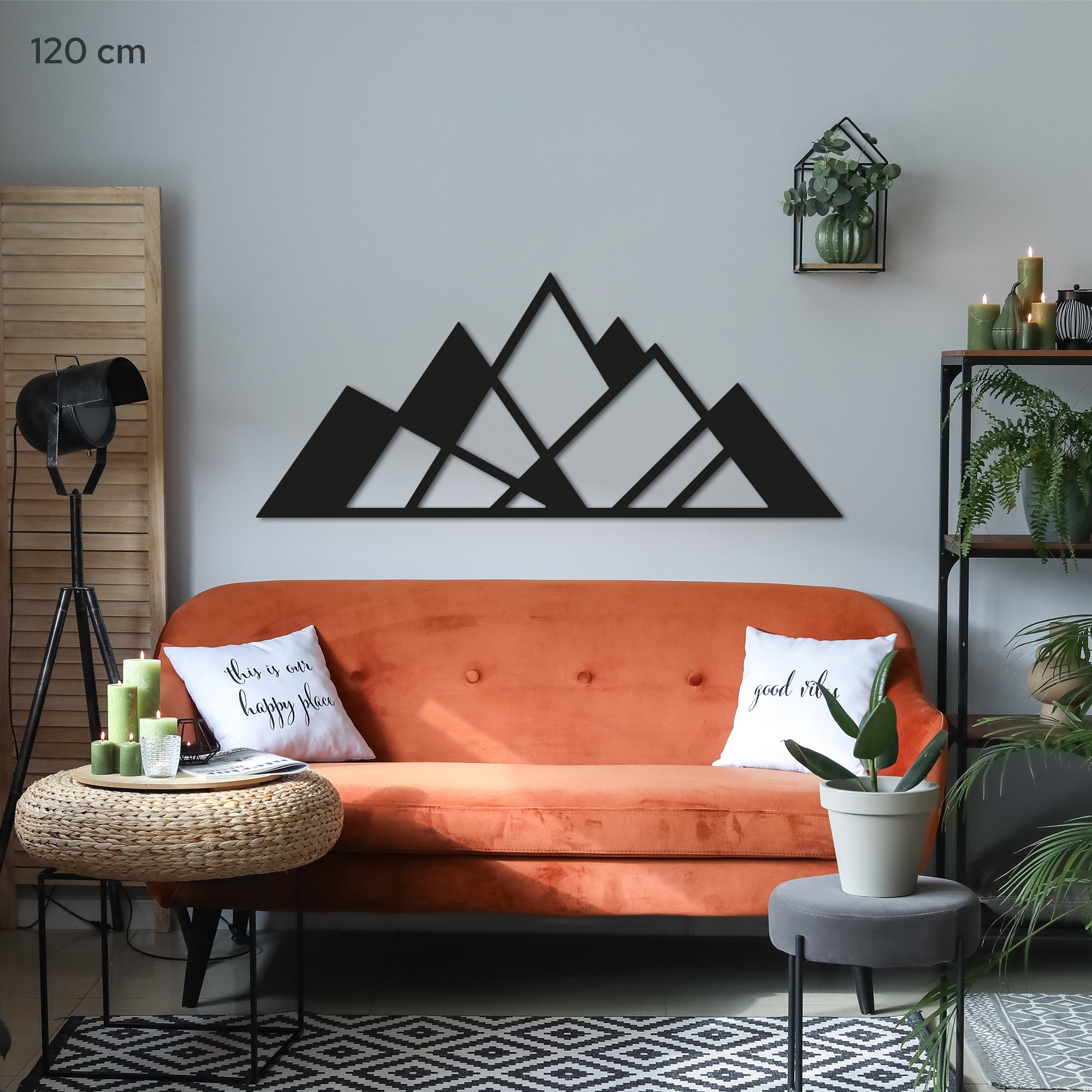 Mountains Minimalistic Design 2. Steel Wall Art. Nature Themed Landscape Metal Wall Hanging Decor