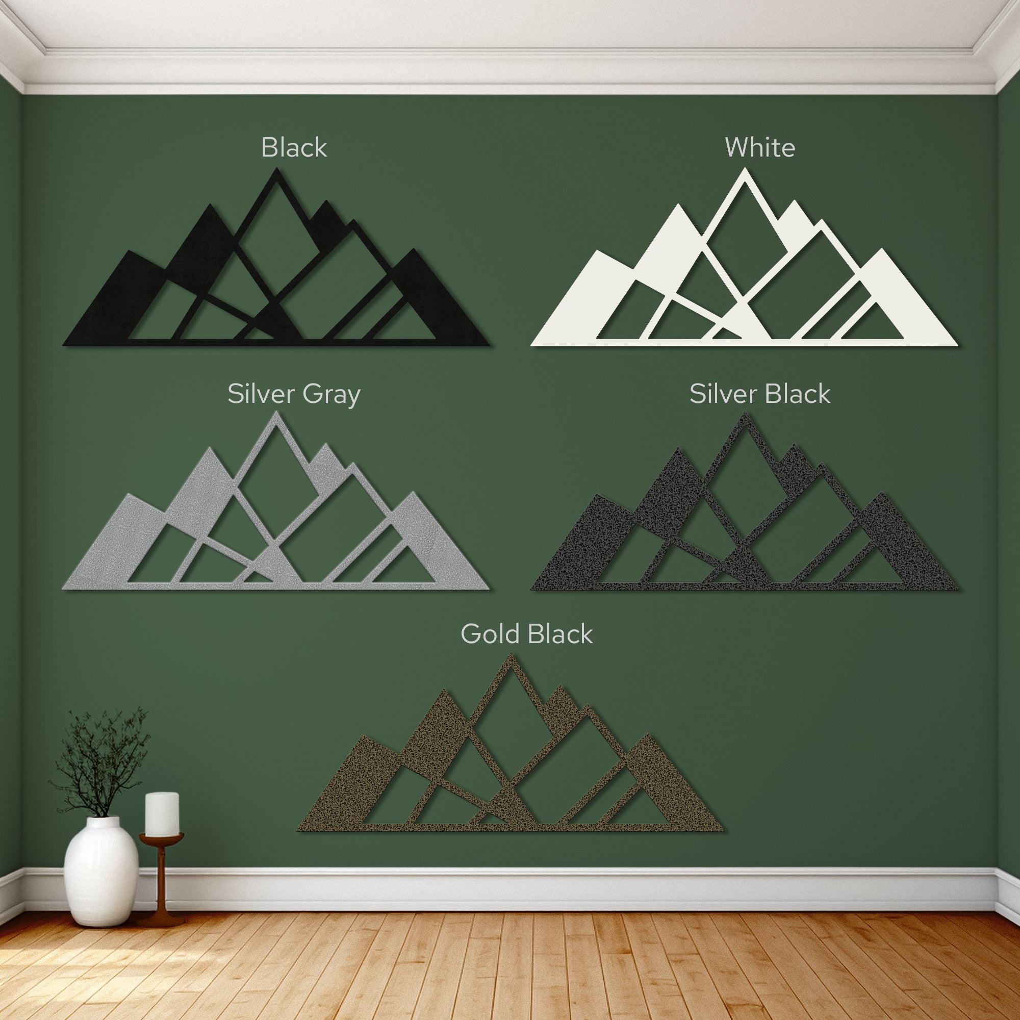 Mountains Minimalistic Design 2. Steel Wall Art. Nature Themed Landscape Metal Wall Hanging Decor