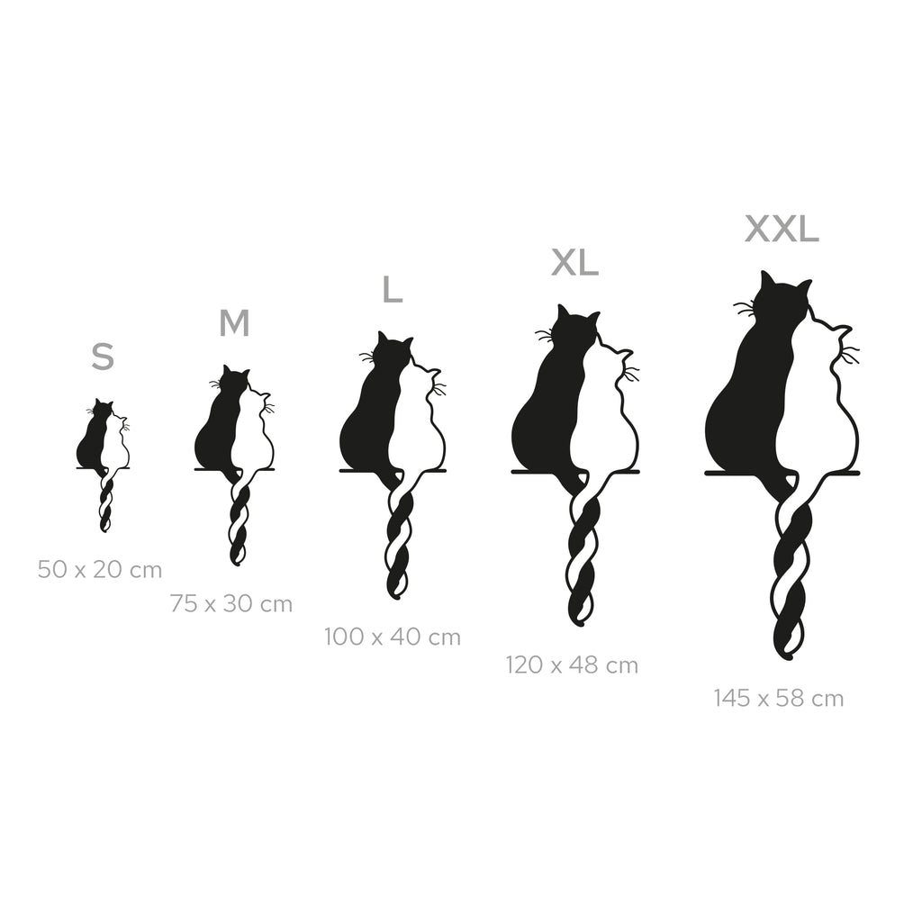 Two Black and White Cats Steel Wall Art. Animal Themed Metal Wall Hanging Decor.