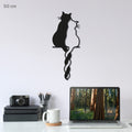 Two Black and White Cats Steel Wall Art. Animal Themed Metal Wall Hanging Decor.