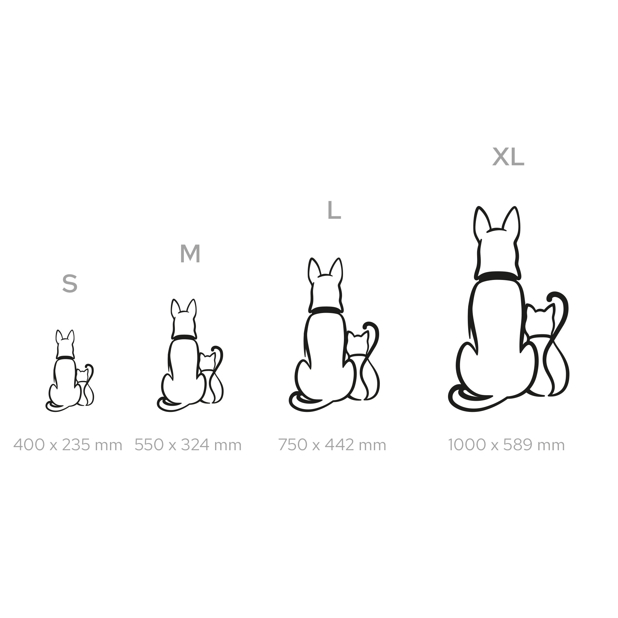 Dog and Cat Minimalist line art. Pets Steel wall art. Animal Themed Metal Wall Hanging Decor.