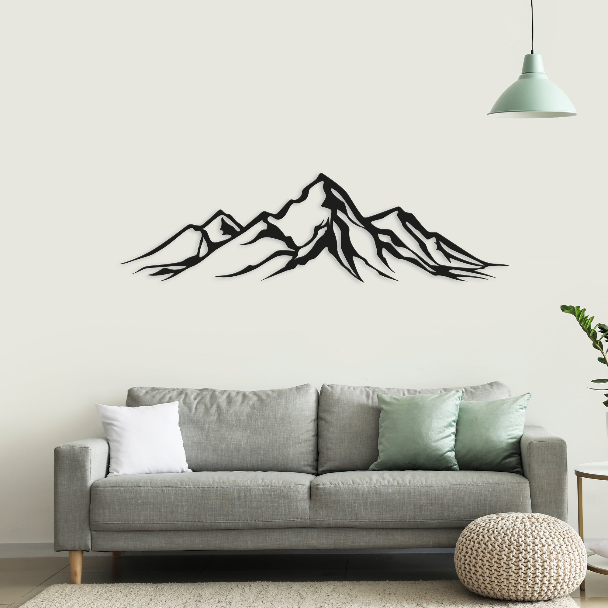 Metal Mountain Wall Art – Modern Steel Mountain Decor – Minimalist Nature Wall Hanging for Living Room, Bedroom, Cabin