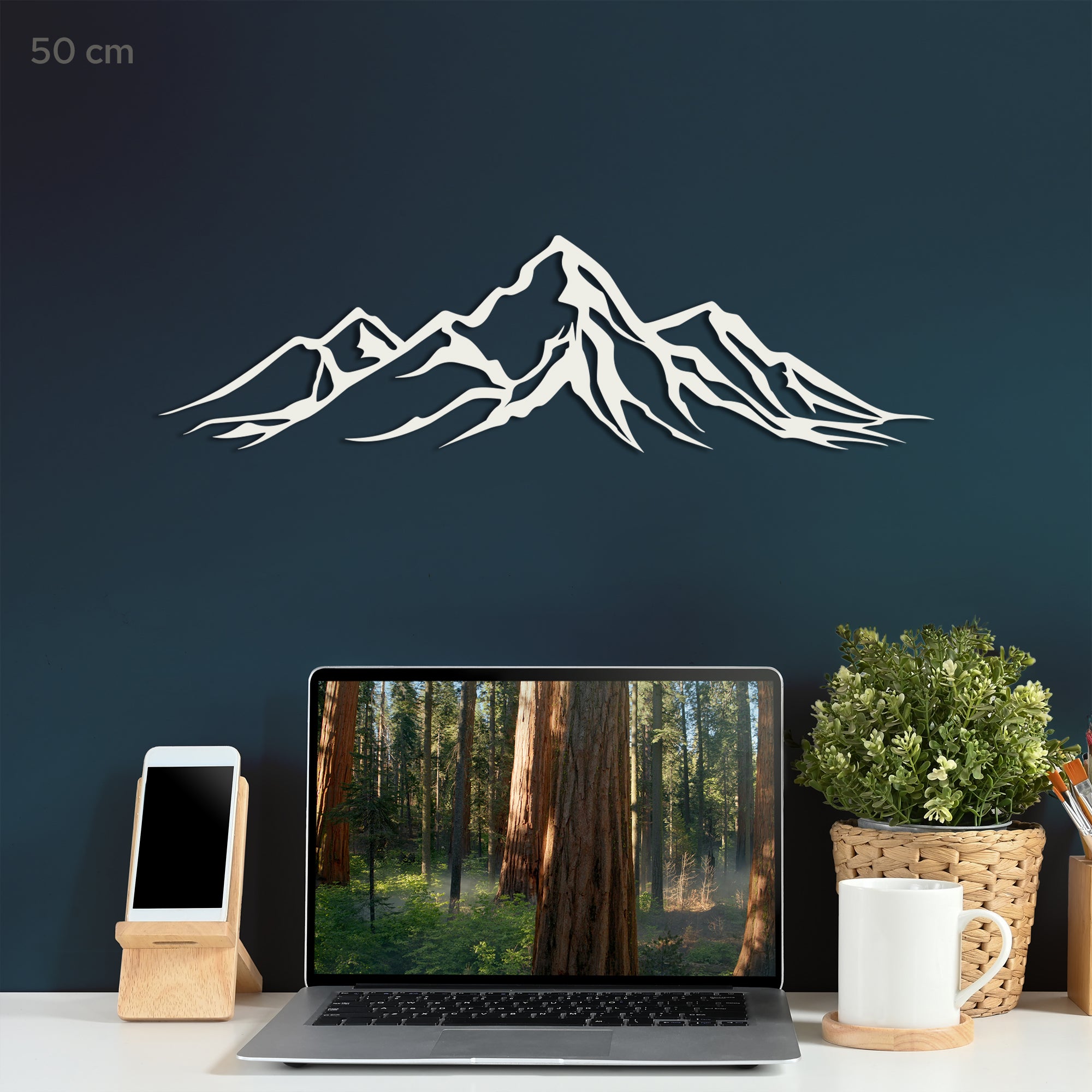Metal Mountain Wall Art – Modern Steel Mountain Decor – Minimalist Nature Wall Hanging for Living Room, Bedroom, Cabin