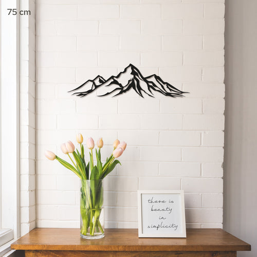 Metal Mountain Wall Art – Modern Steel Mountain Decor – Minimalist Nature Wall Hanging for Living Room, Bedroom, Cabin