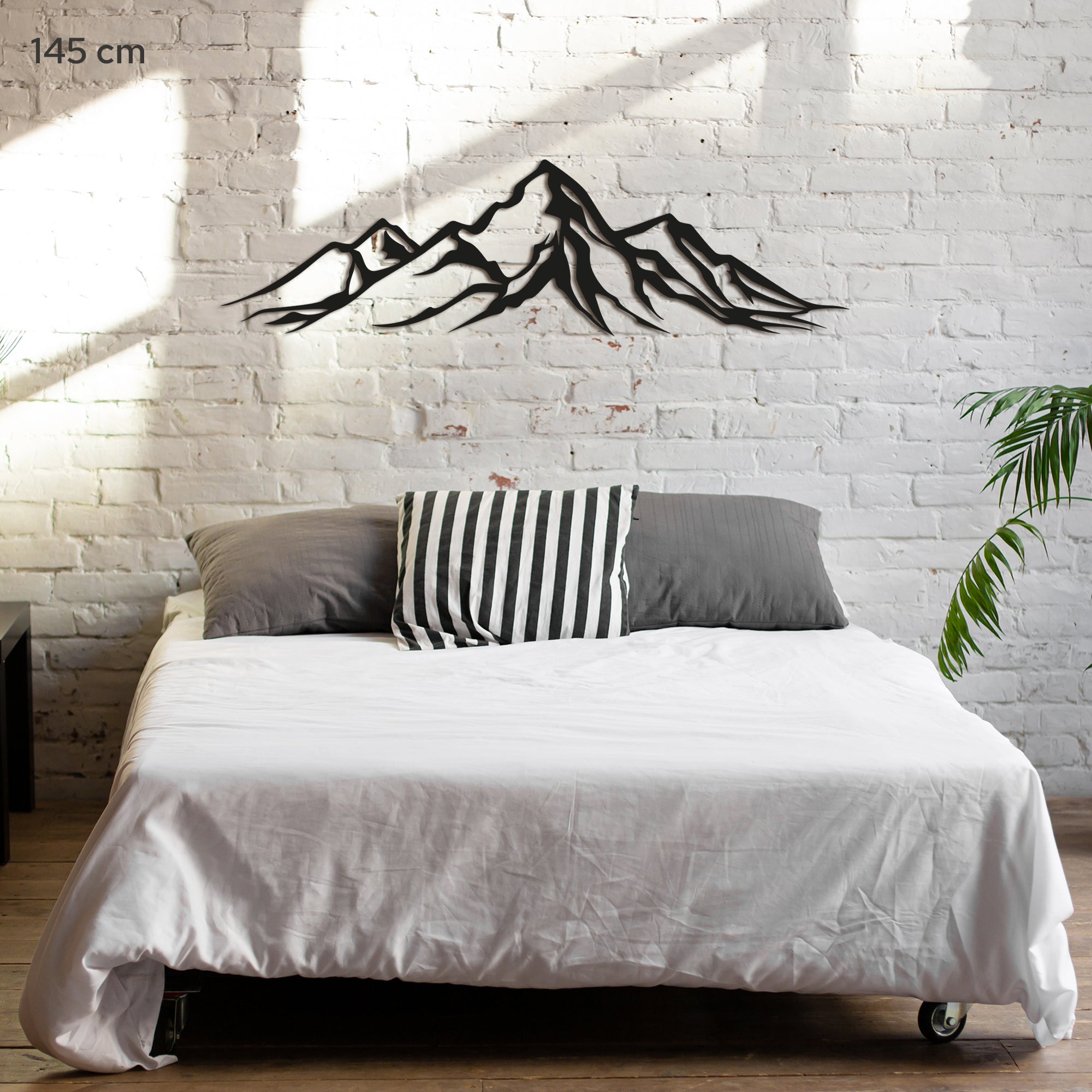 Metal Mountain Wall Art – Modern Steel Mountain Decor – Minimalist Nature Wall Hanging for Living Room, Bedroom, Cabin