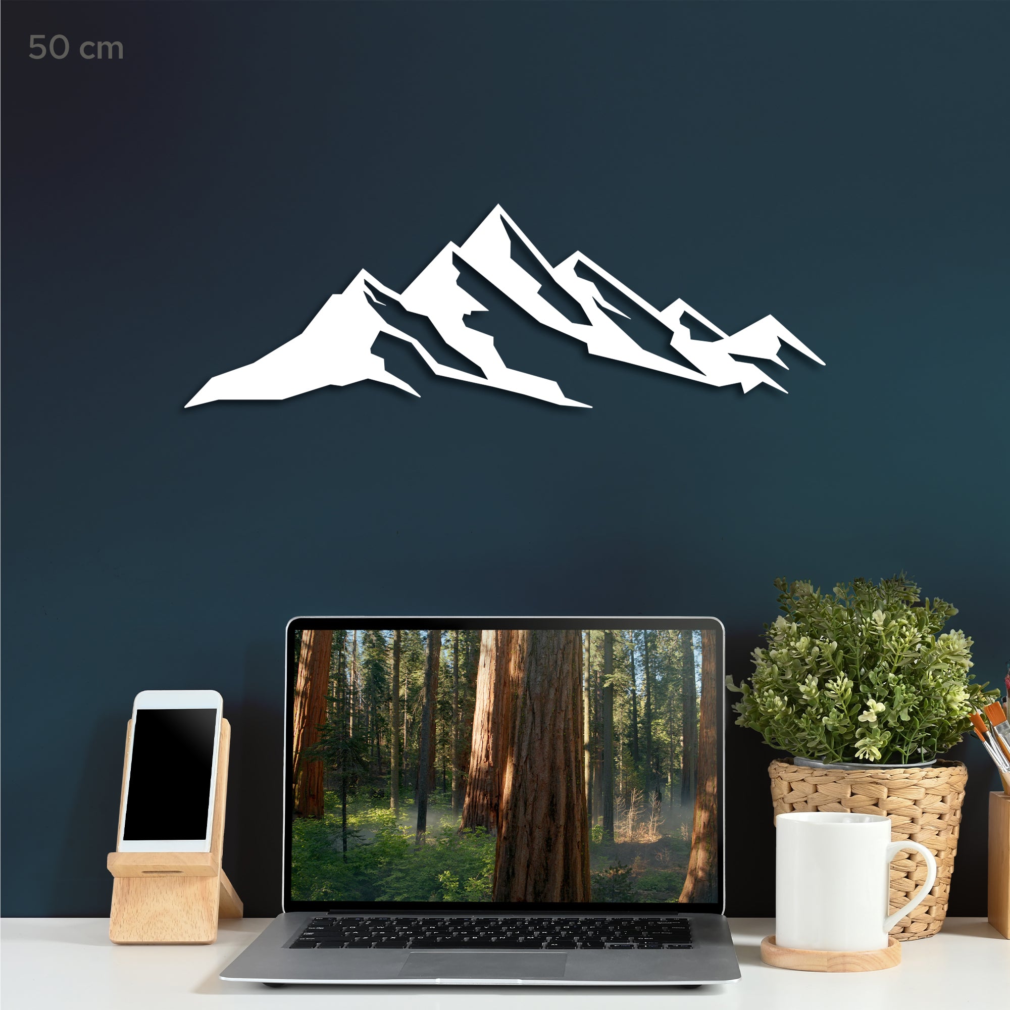 Simple Mountains Steel Wall Art. Nature Themed Landscape Metal Wall Hanging Decor