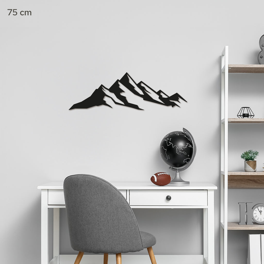 Simple Mountains Steel Wall Art. Nature Themed Landscape Metal Wall Hanging Decor