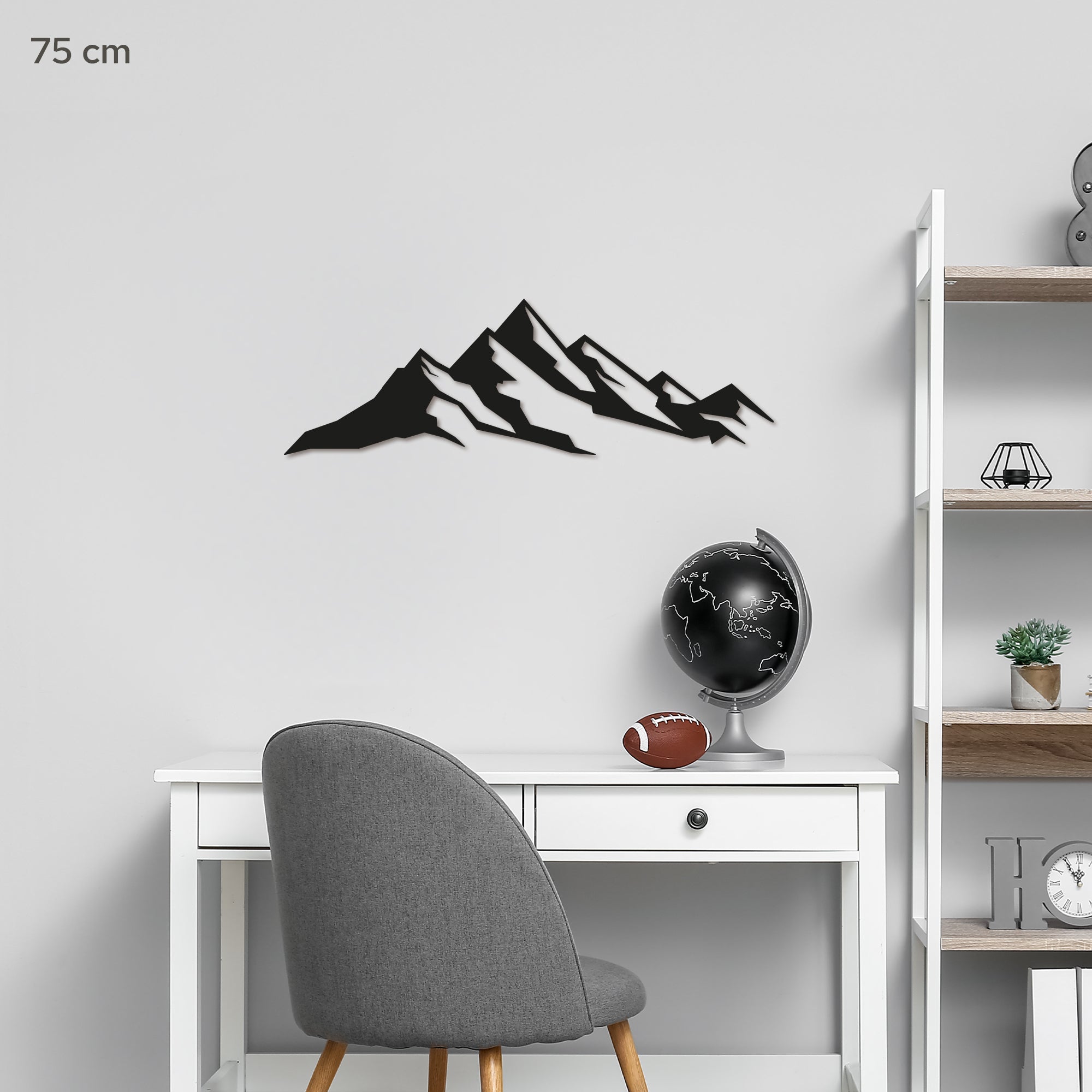 Simple Mountains Steel Wall Art. Nature Themed Landscape Metal Wall Hanging Decor
