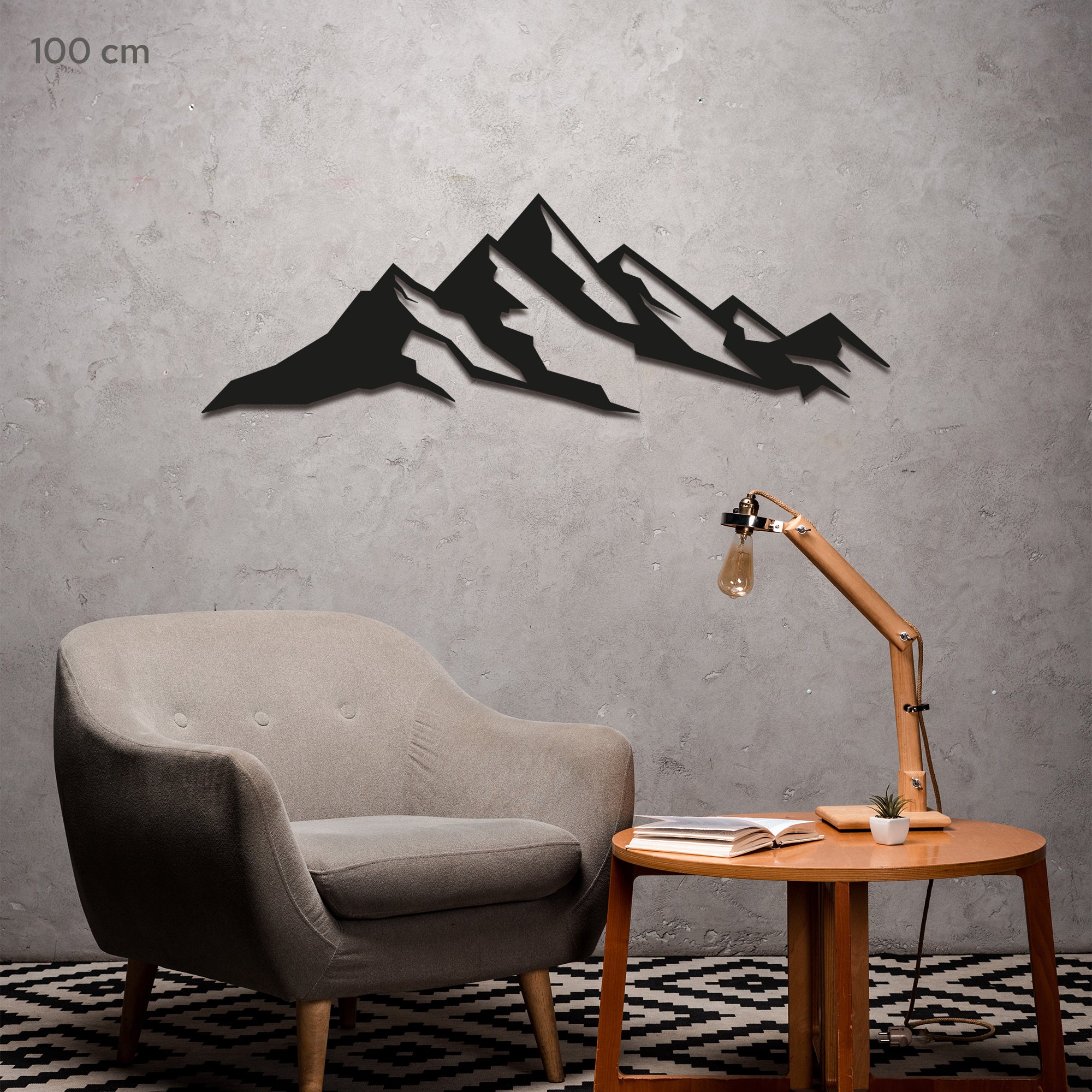 Simple Mountains Steel Wall Art. Nature Themed Landscape Metal Wall Hanging Decor