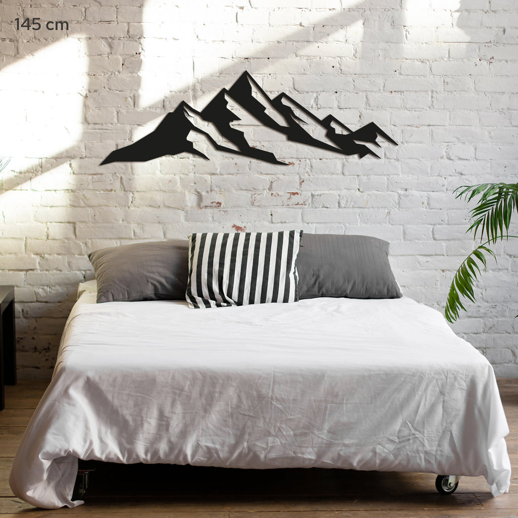 Simple Mountains Steel Wall Art. Nature Themed Landscape Metal Wall Hanging Decor