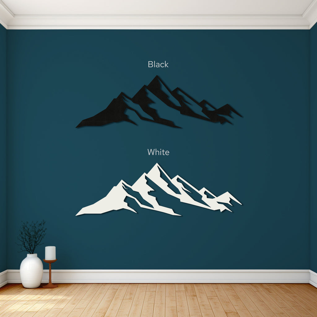 Simple Mountains Steel Wall Art. Nature Themed Landscape Metal Wall Hanging Decor