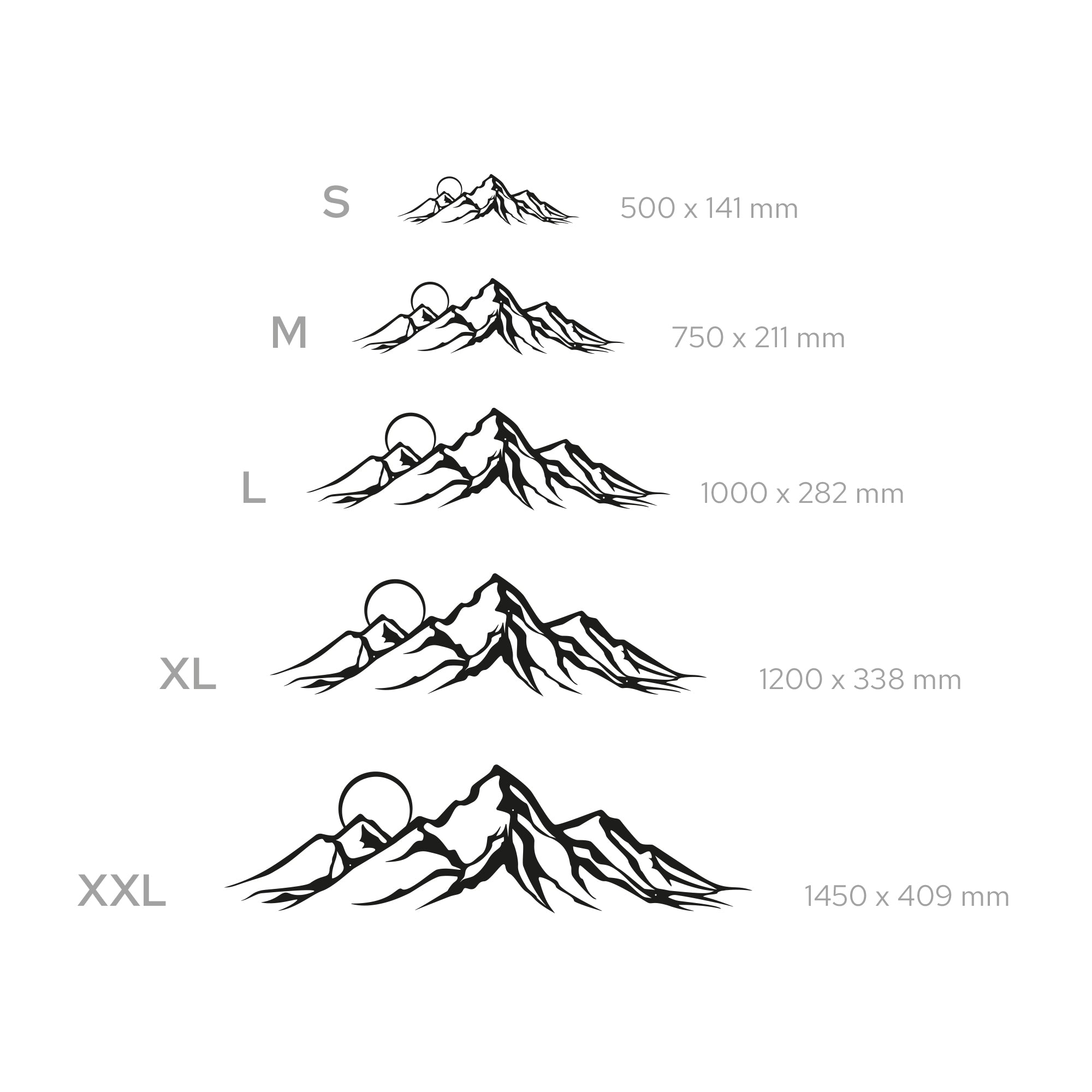 Mountains With moon Steel Wall Art. Nature Themed Landscape Metal Wall Hanging Decor