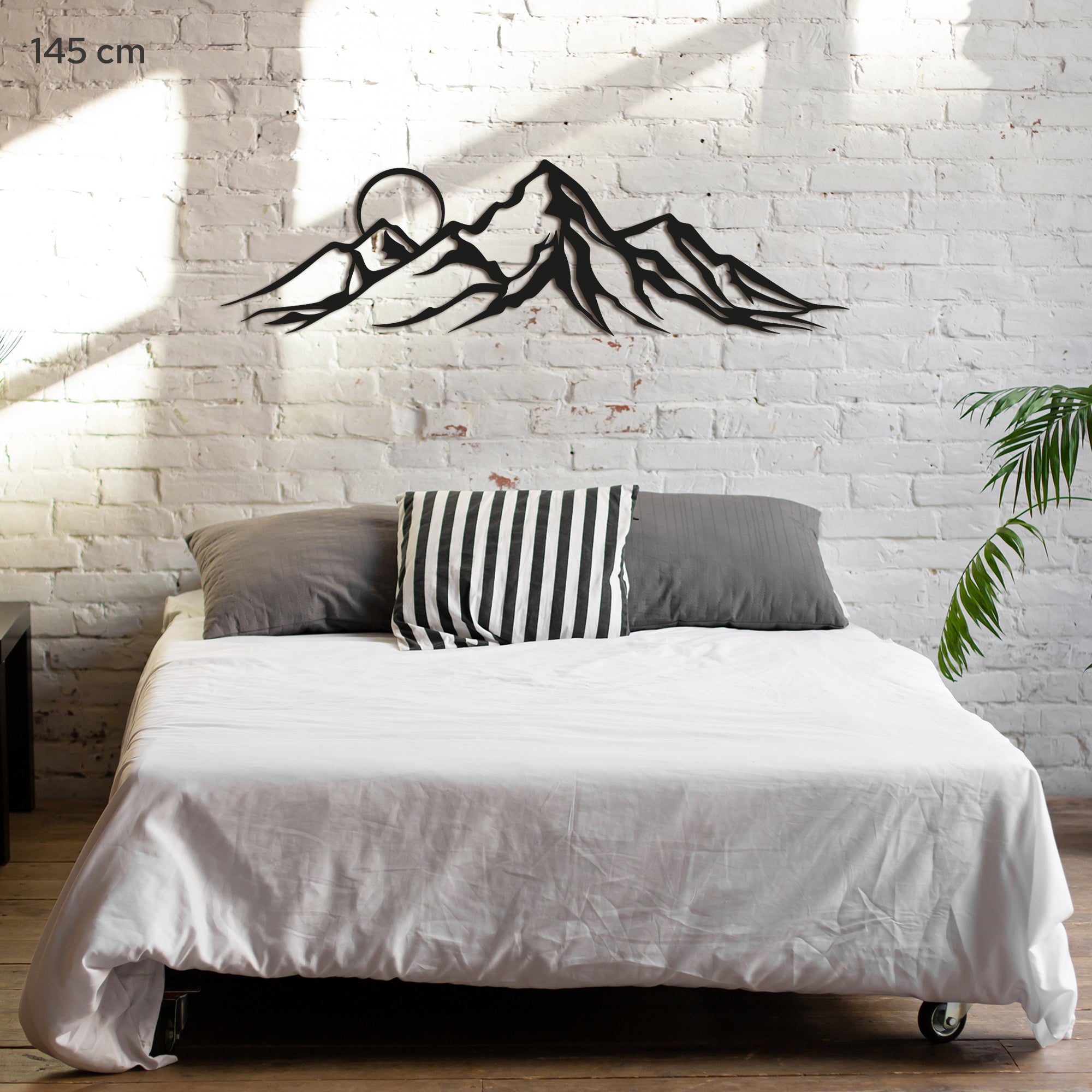 Mountains With moon Steel Wall Art. Nature Themed Landscape Metal Wall Hanging Decor