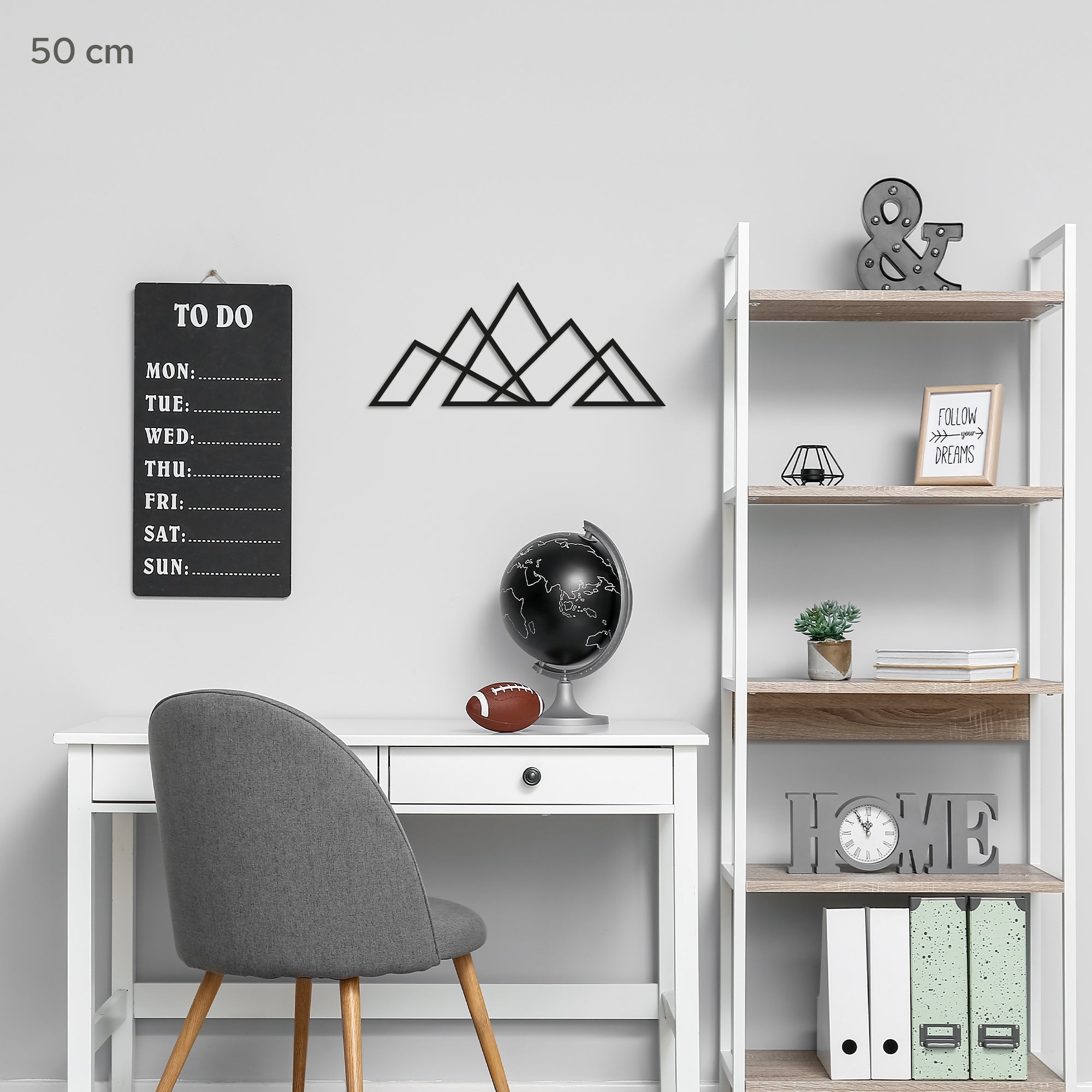 Mountains Minimalistic Design. Steel Wall Art. Nature Themed Landscape Metal Wall Hanging Decor