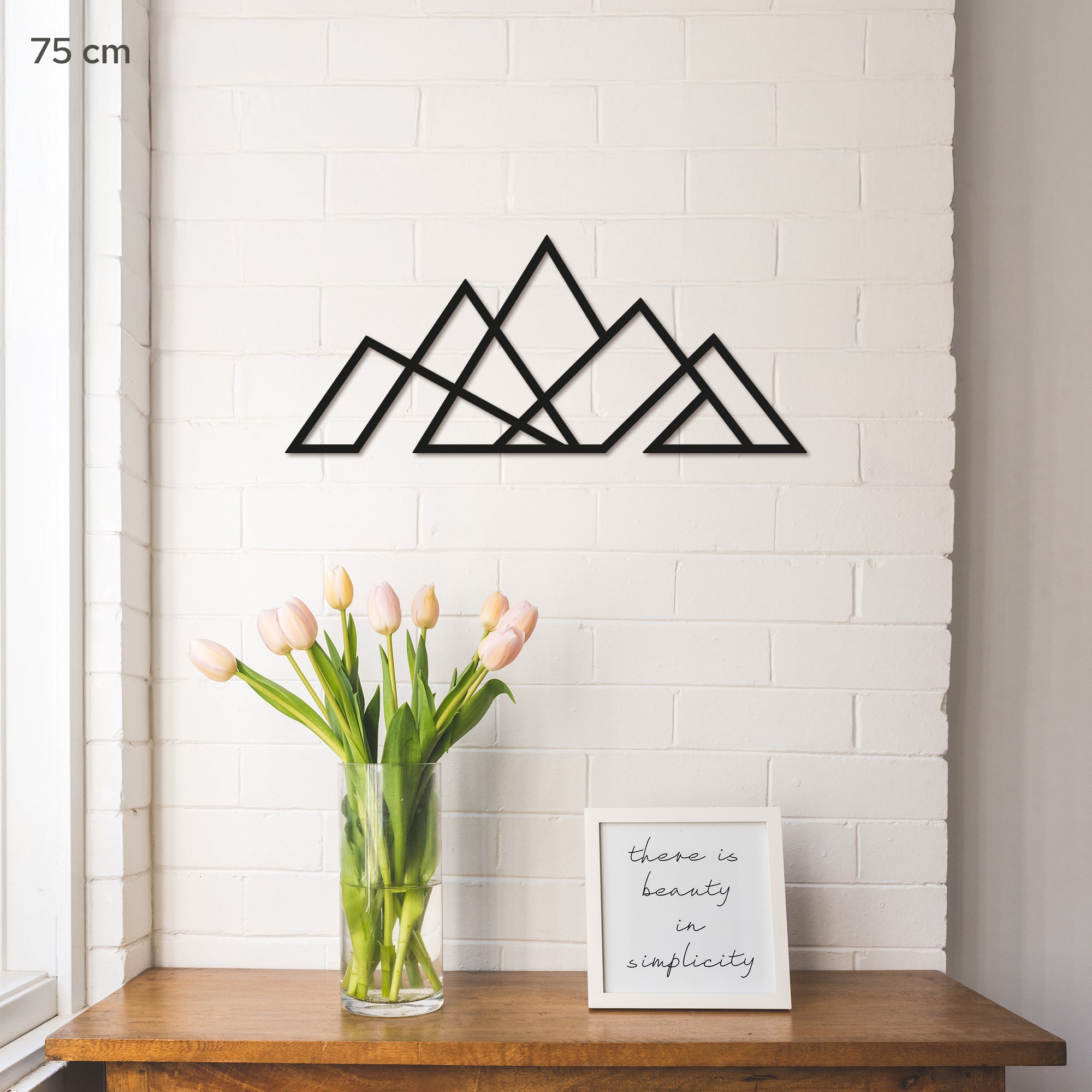 Mountains Minimalistic Design. Steel Wall Art. Nature Themed Landscape Metal Wall Hanging Decor