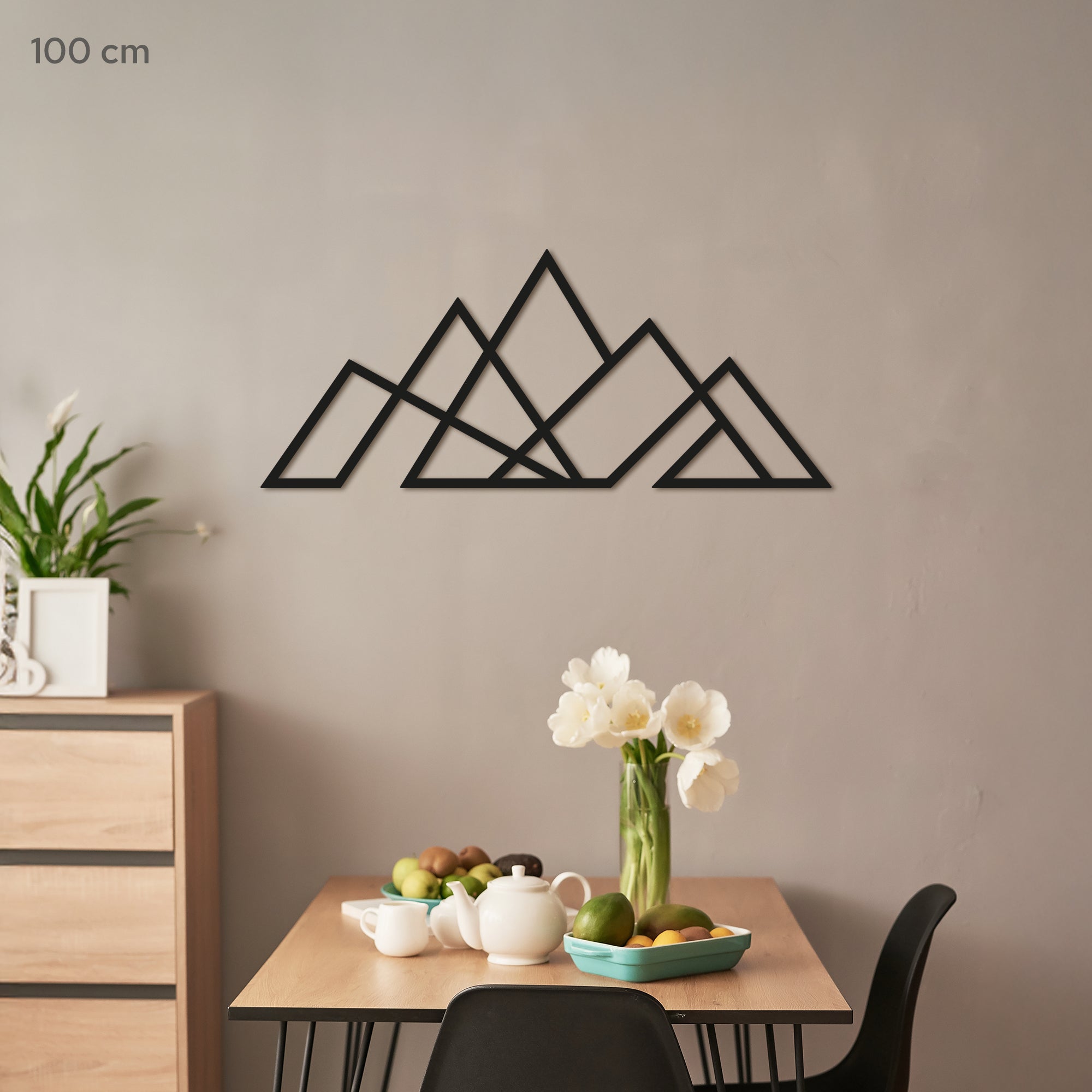 Mountains Minimalistic Design. Steel Wall Art. Nature Themed Landscape Metal Wall Hanging Decor