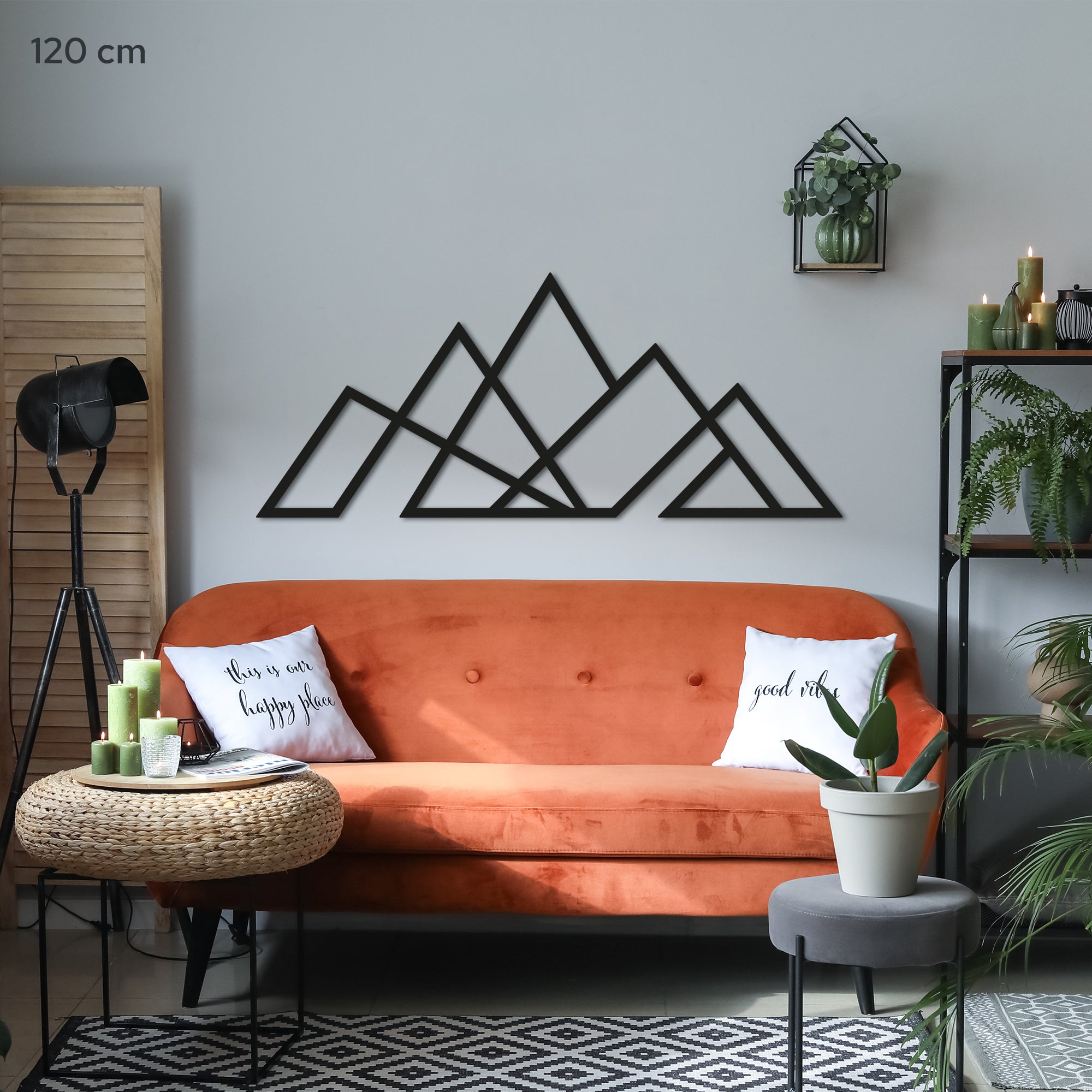 Mountains Minimalistic Design. Steel Wall Art. Nature Themed Landscape Metal Wall Hanging Decor