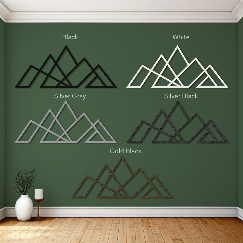 Mountains Minimalistic Design. Steel Wall Art. Nature Themed Landscape Metal Wall Hanging Decor
