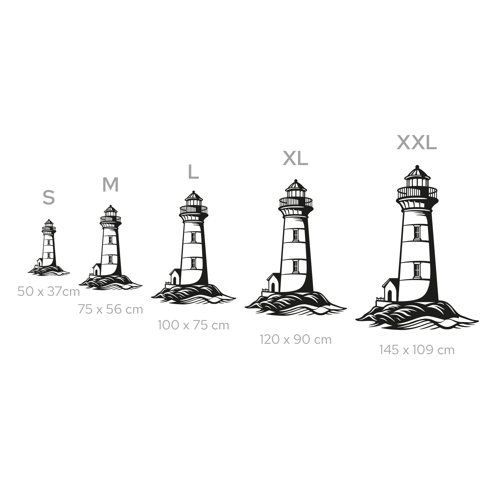 Lighthouse Metal Wall Art – Nautical Coastal Decor for Living Room or Bedroom. Black Steel Wall Decoration. Modern Ocean-Themed Metal Art