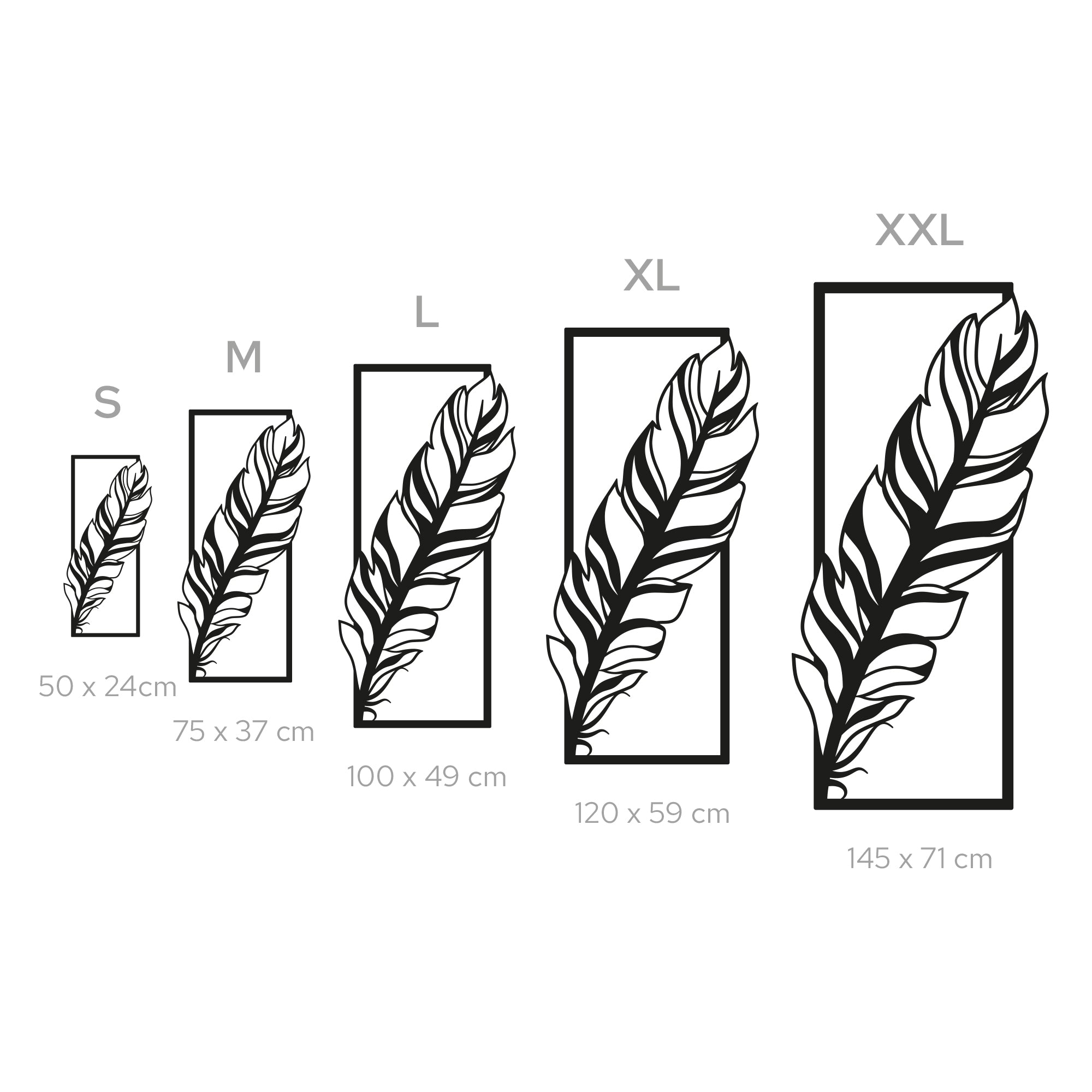 Feather Metal Wall Art – Modern Steel Feather in Frame | Minimalist Wall Decor