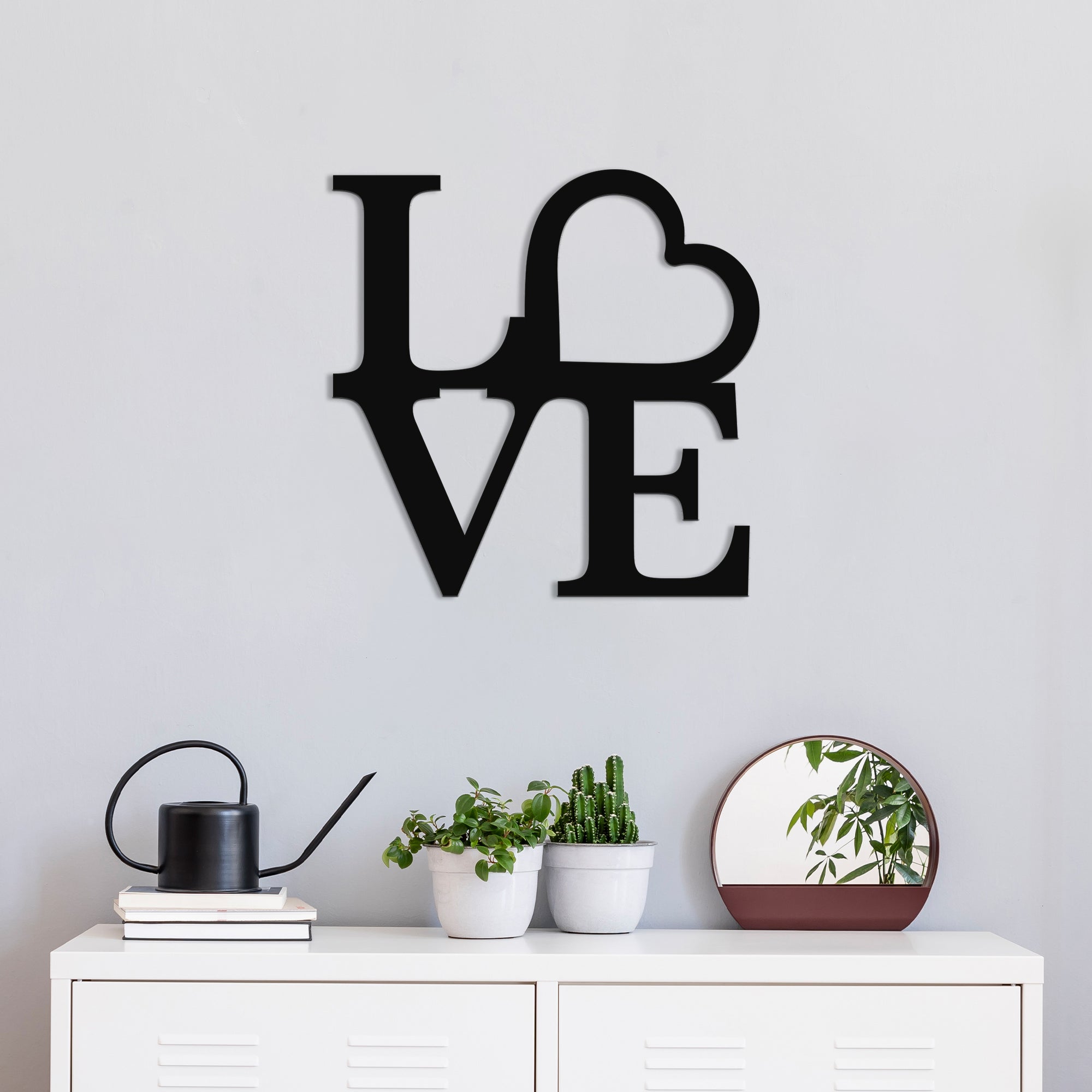 Metal Wall Art “LOVE” with Heart