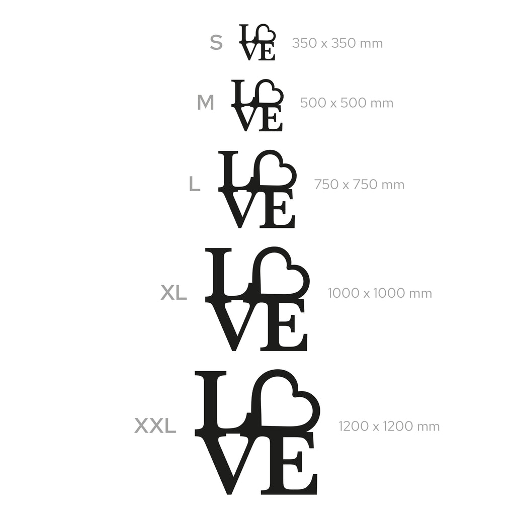 Metal Wall Art “LOVE” with Heart