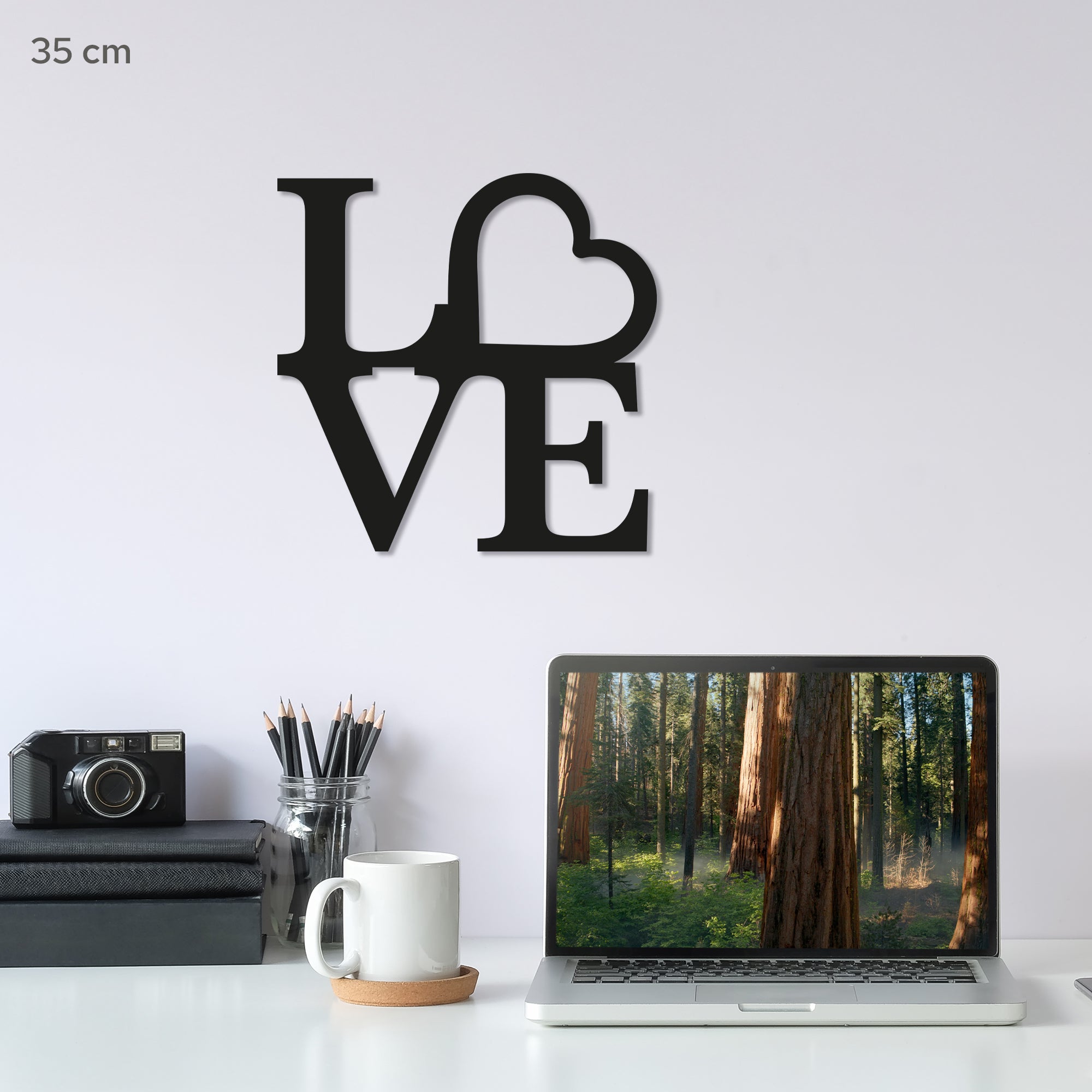 Metal Wall Art “LOVE” with Heart