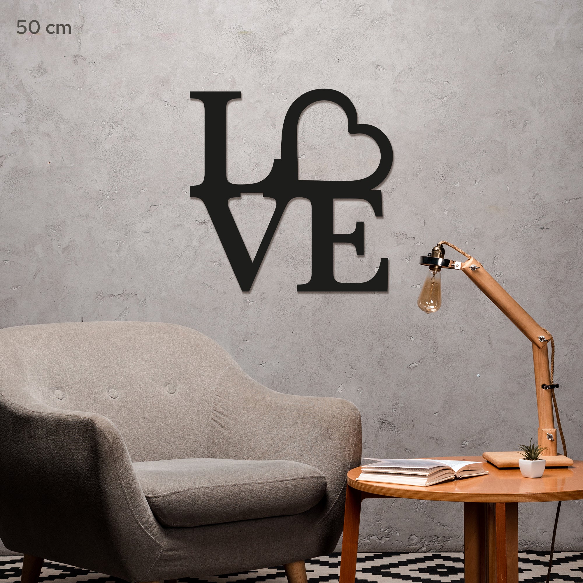 Metal Wall Art “LOVE” with Heart