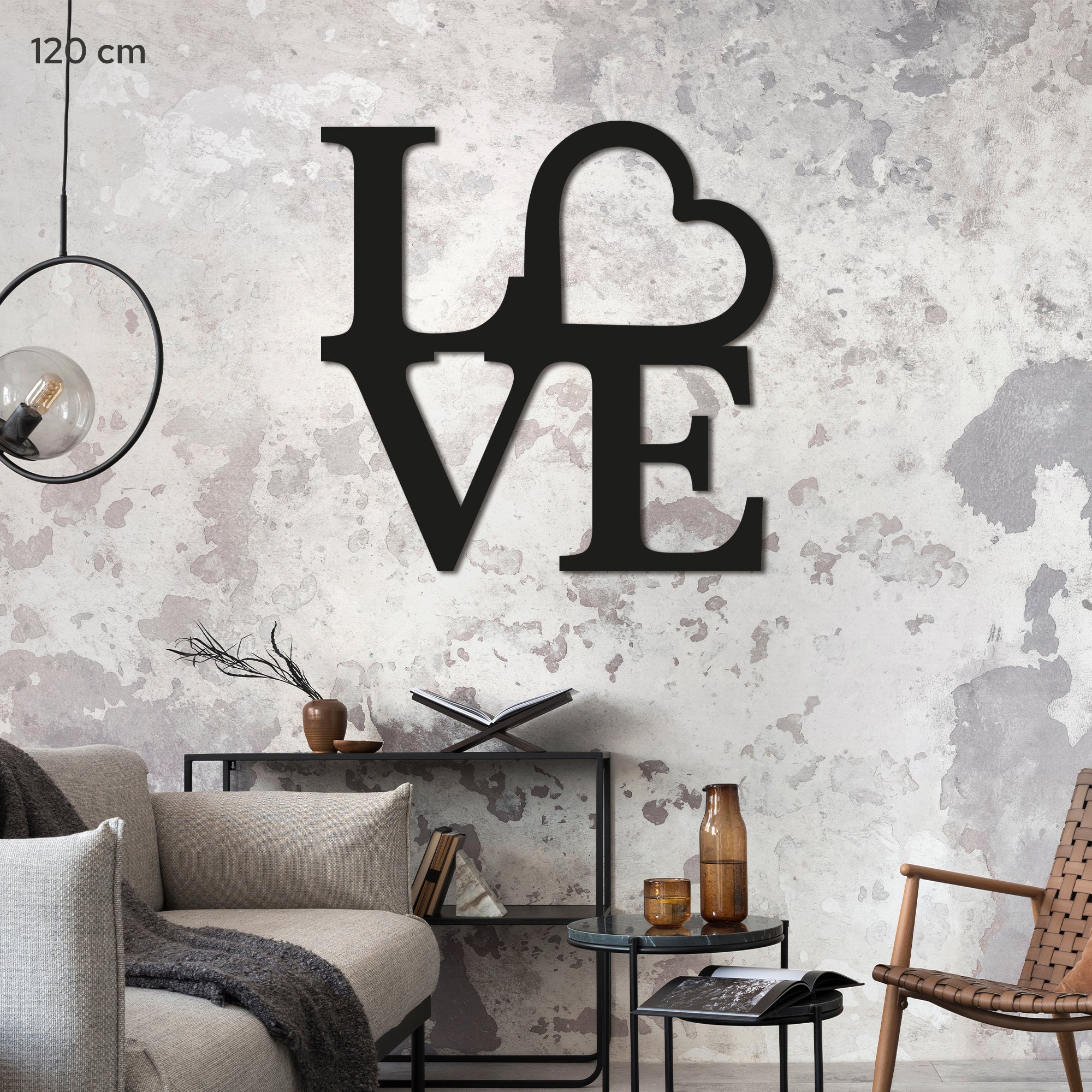 Metal Wall Art “LOVE” with Heart