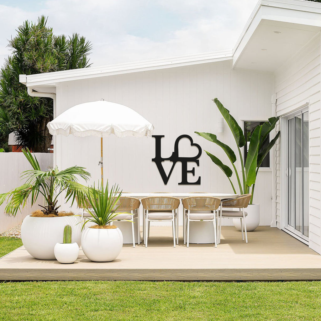 Metal Wall Art “LOVE” with Heart