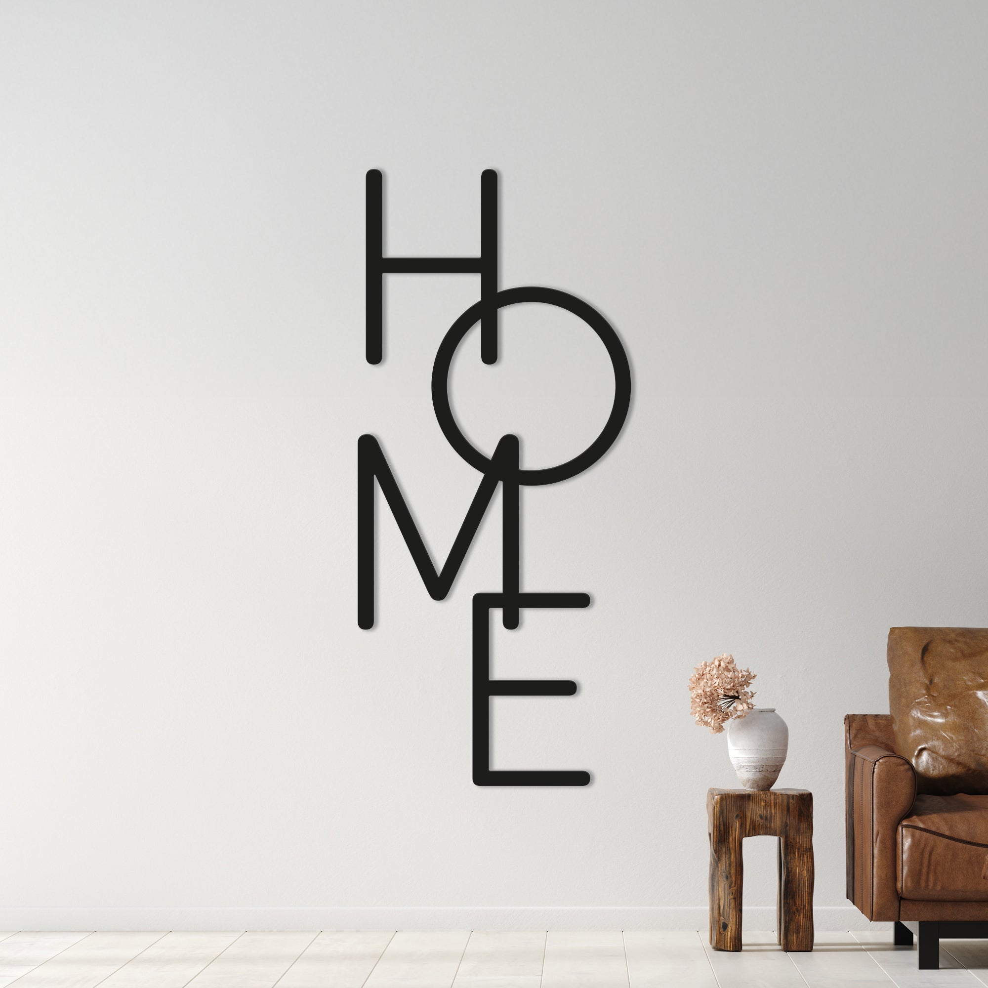 Metal Wall Art “HOME” – Vertical Minimalist Metal Home Decor